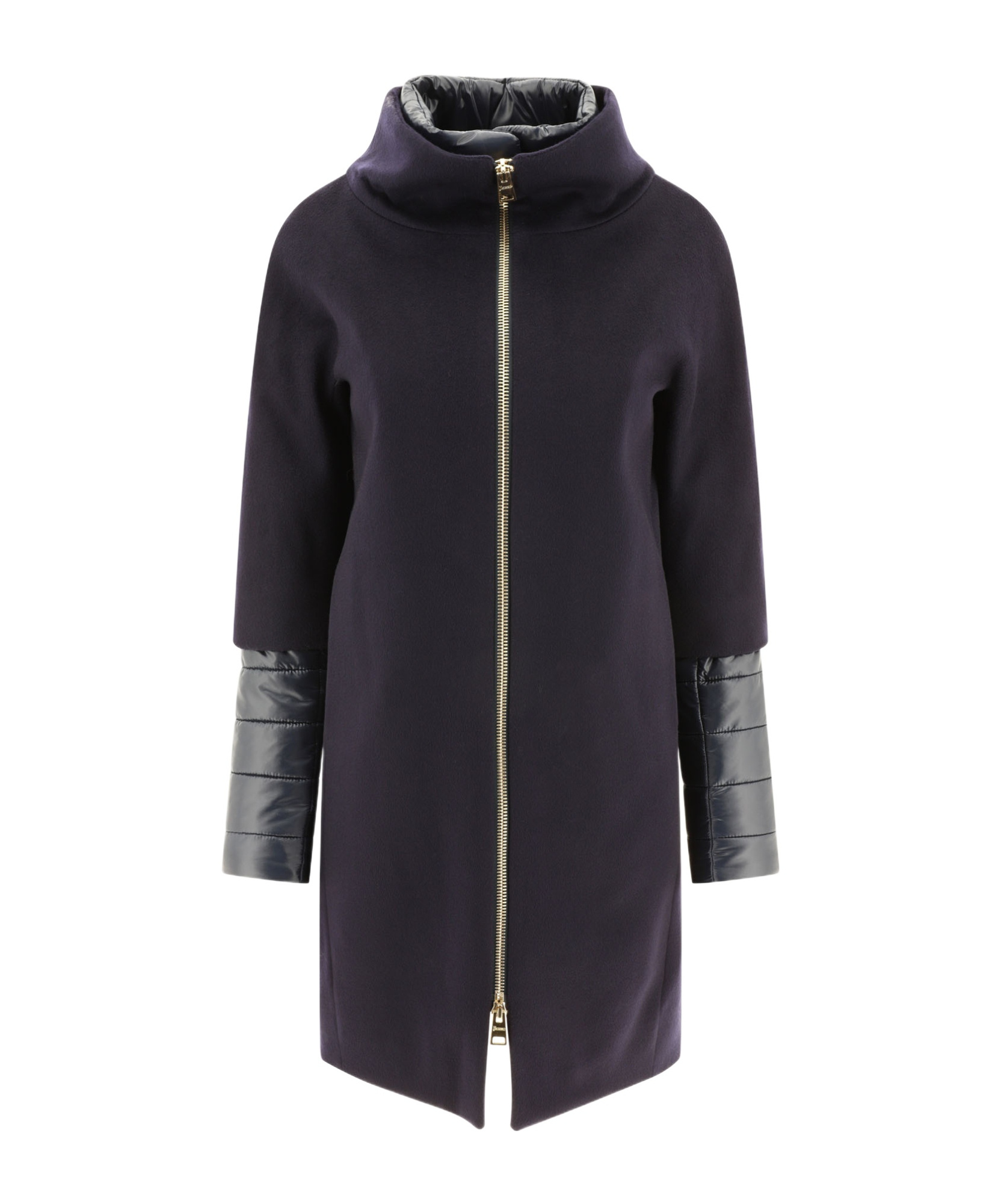 Herno Zip-up Virgin Wool Coat In Black