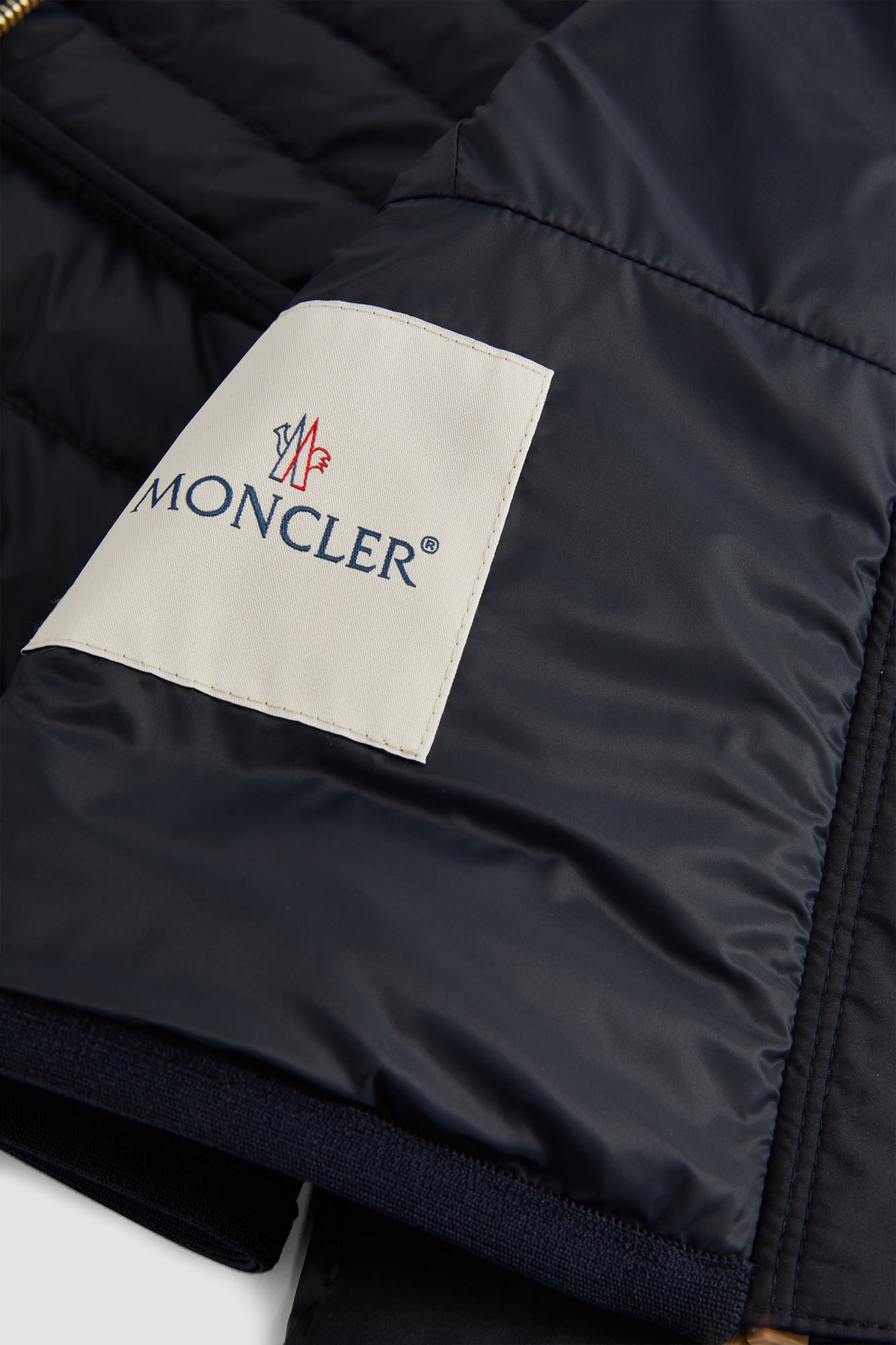 Moncler High-collar Long-sleeved Down Jacket In Blue