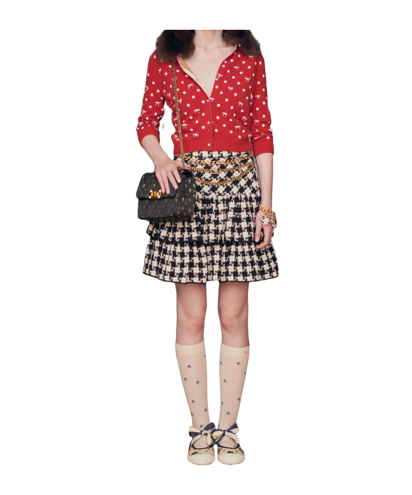 Valentino Embroidered Wool Cardigan In Red