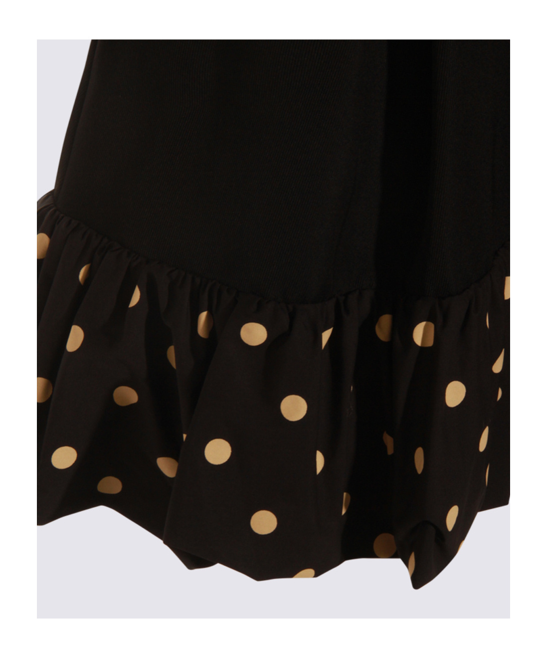 Moschino Polka Dots Wool Blend Diagonal Miniskirt In Black