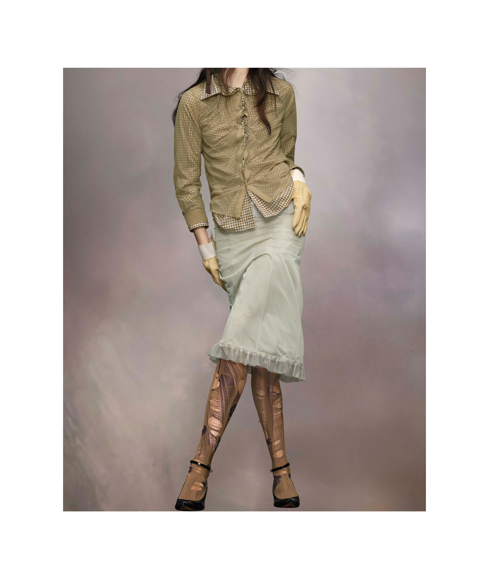 Maison Margiela Layer Shirt In Brown