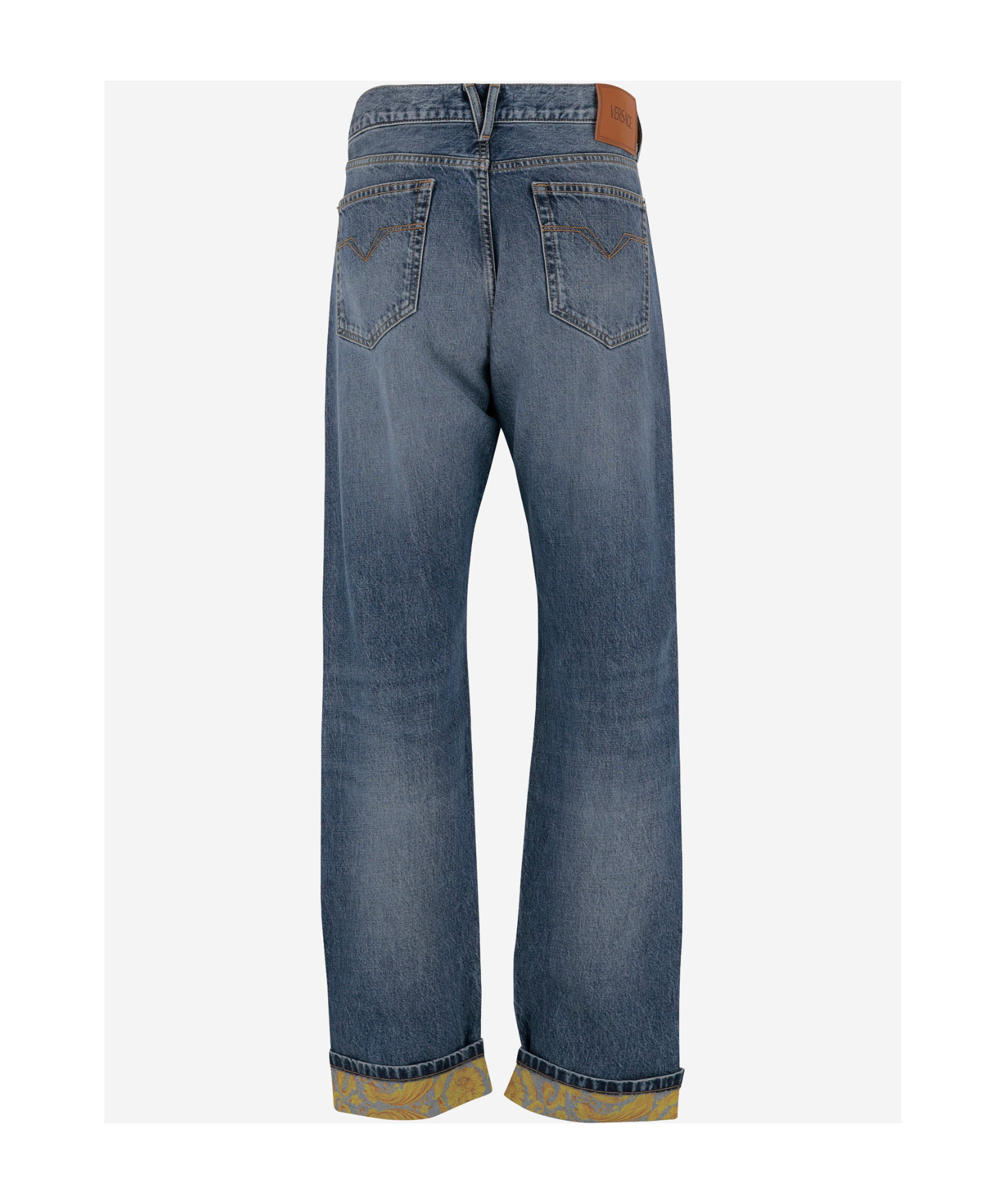 Versace Belt-loop Jeans In Blue