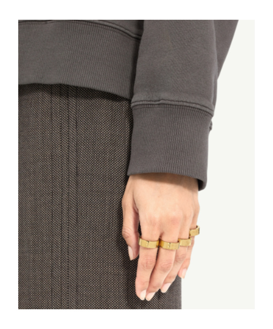 Mm6 Maison Margiela Engraved Rings In Gold