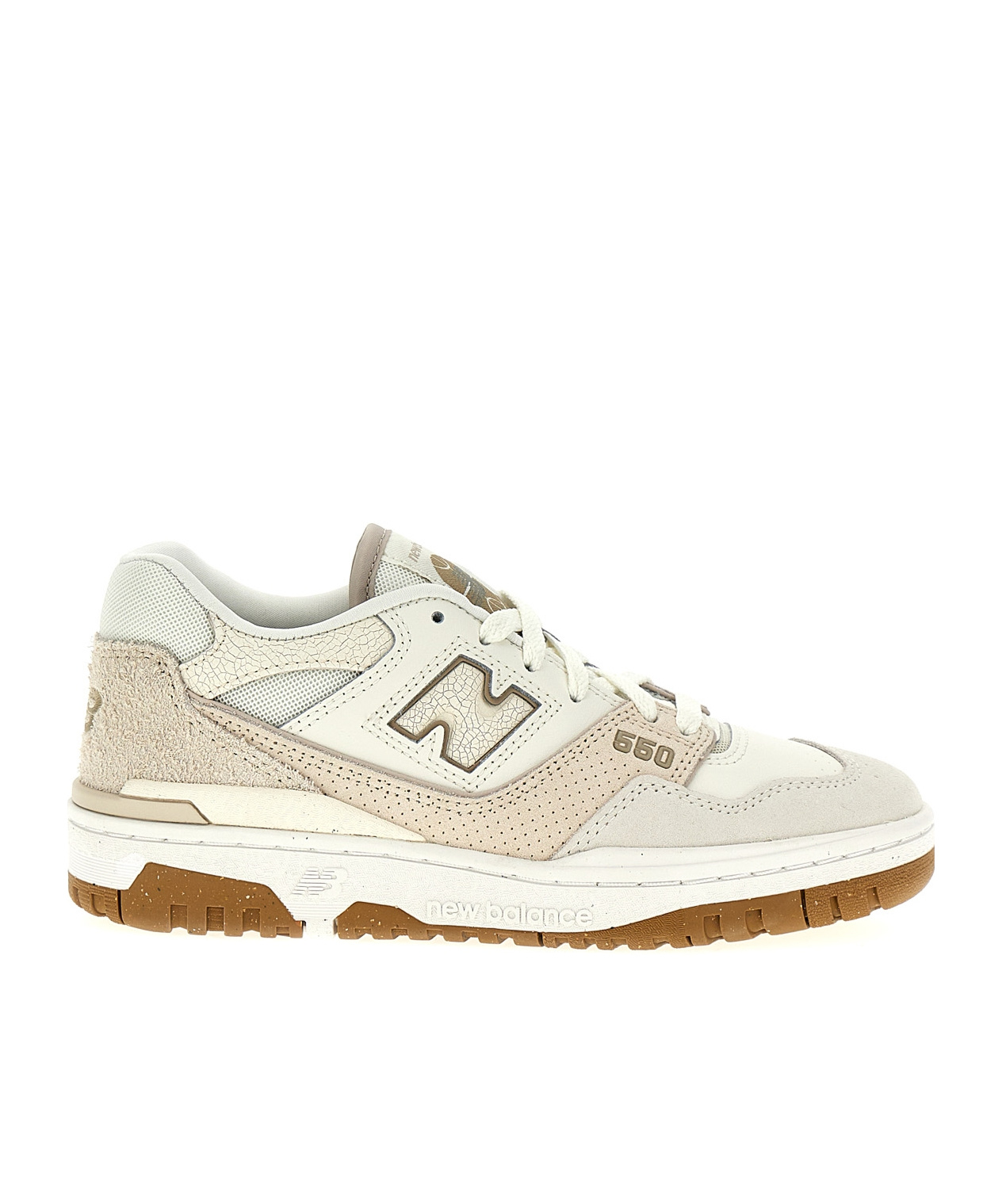 Shop New Balance 550 Panelled Leather Sneakers In White