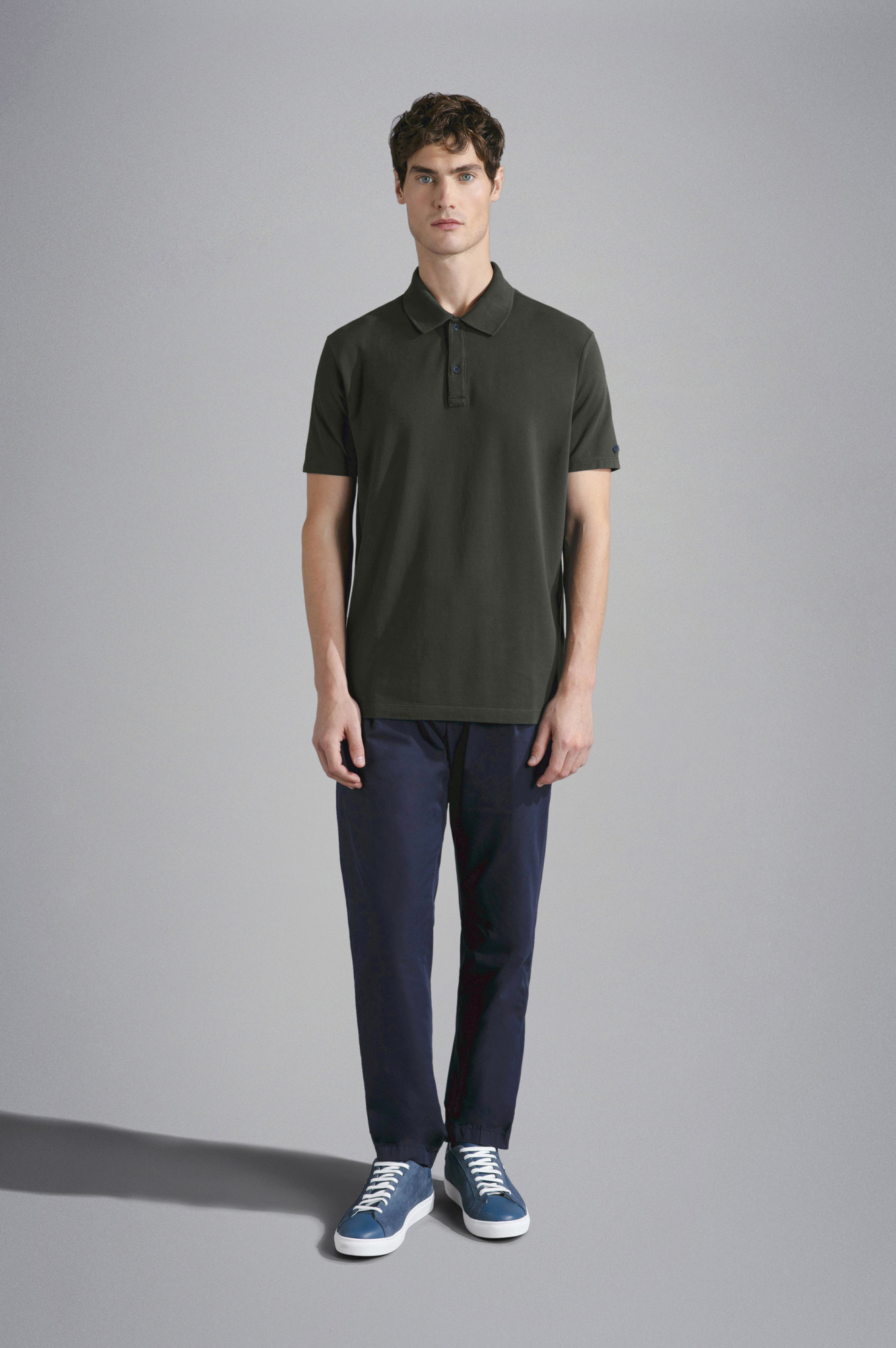 Shop Paul & Shark Garment-dyed Cotton Polo Shirt In Black
