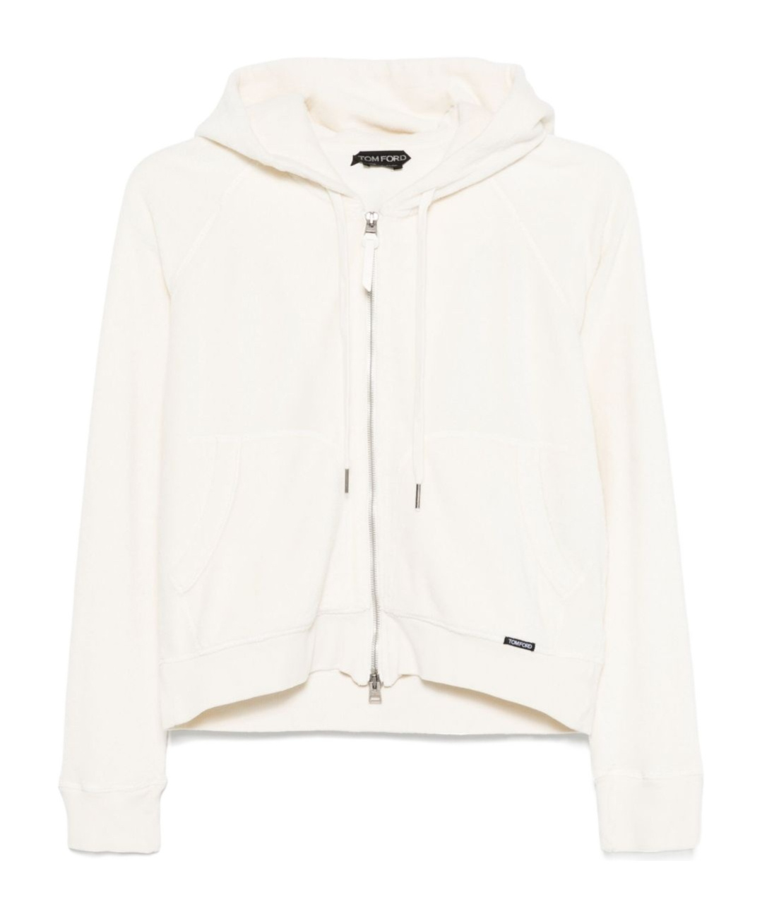 Tom Ford Hooded Zip Sweatshirt Featuring Pockets In White