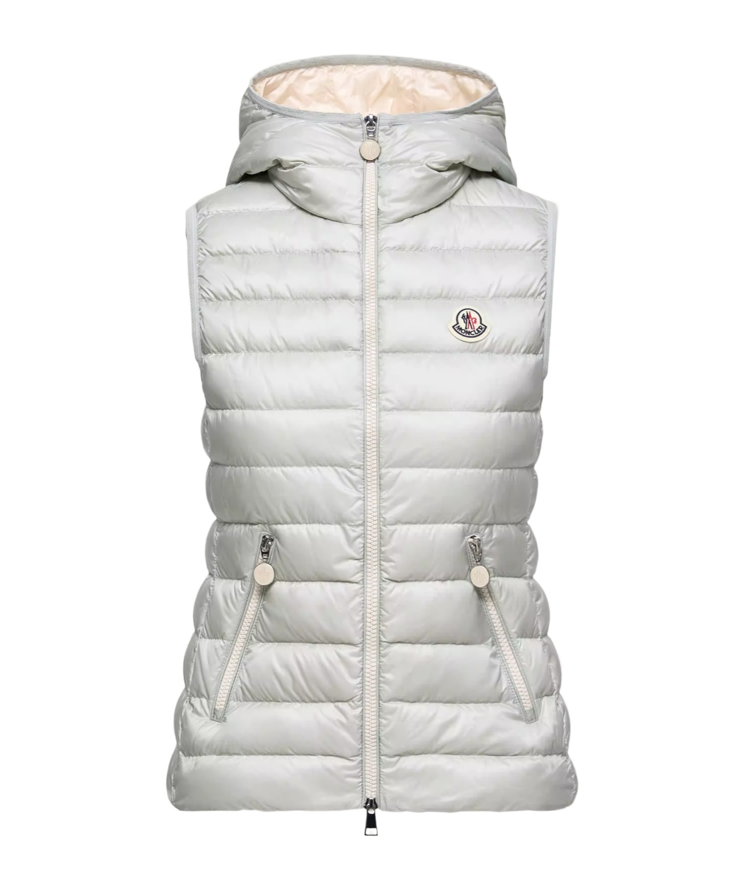 Moncler Glycosse Hooded Down Vest In Gray
