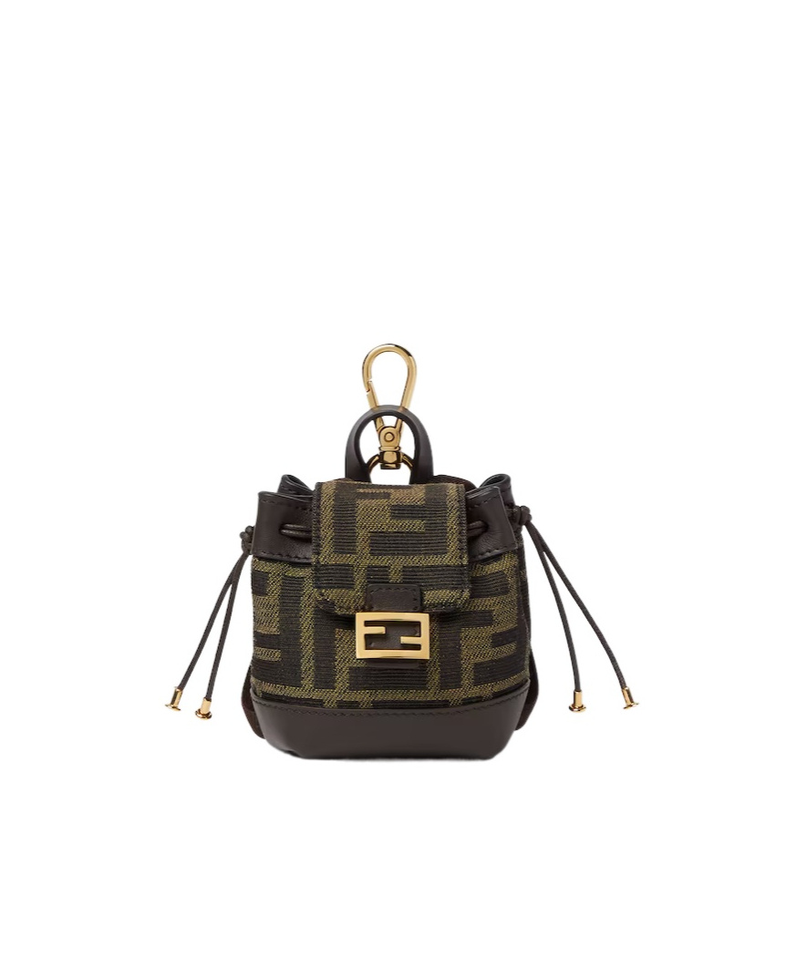 Fendi Nano Backpack Patterned Charm In Brown