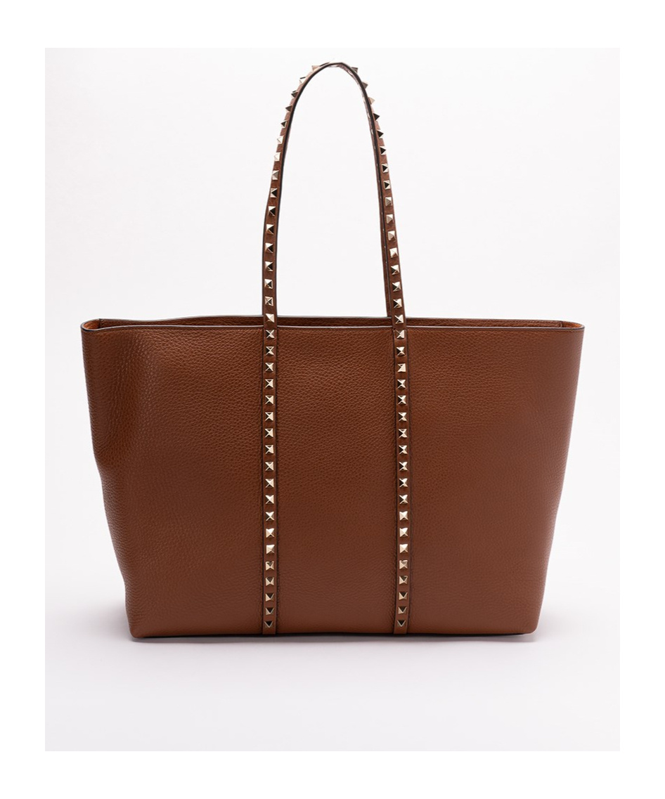 Valentino Rockstud Medium Handbag In Brown