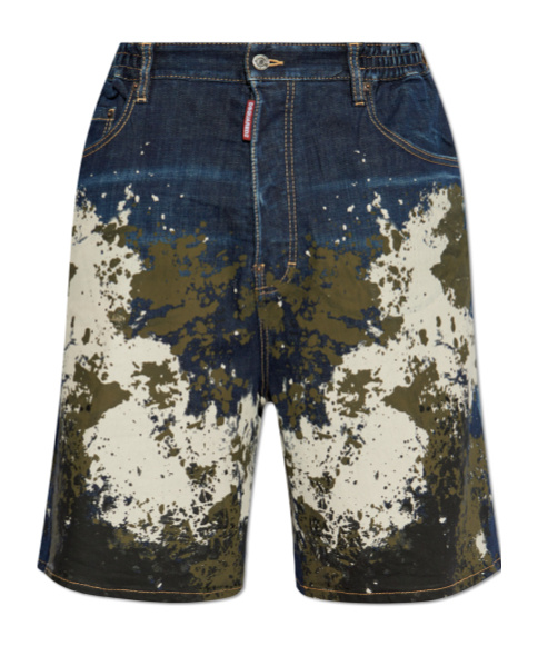 Dsquared2 Stretch-cotton Denim Shorts In White