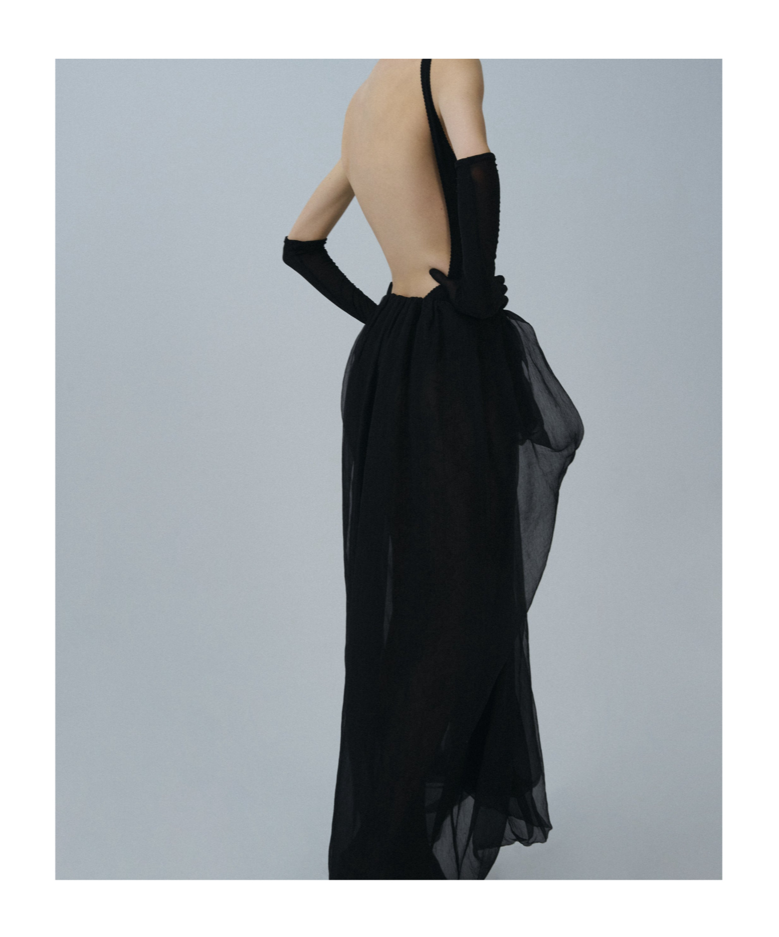 Magda Butrym Draped Ruffled Long Skirt In Black