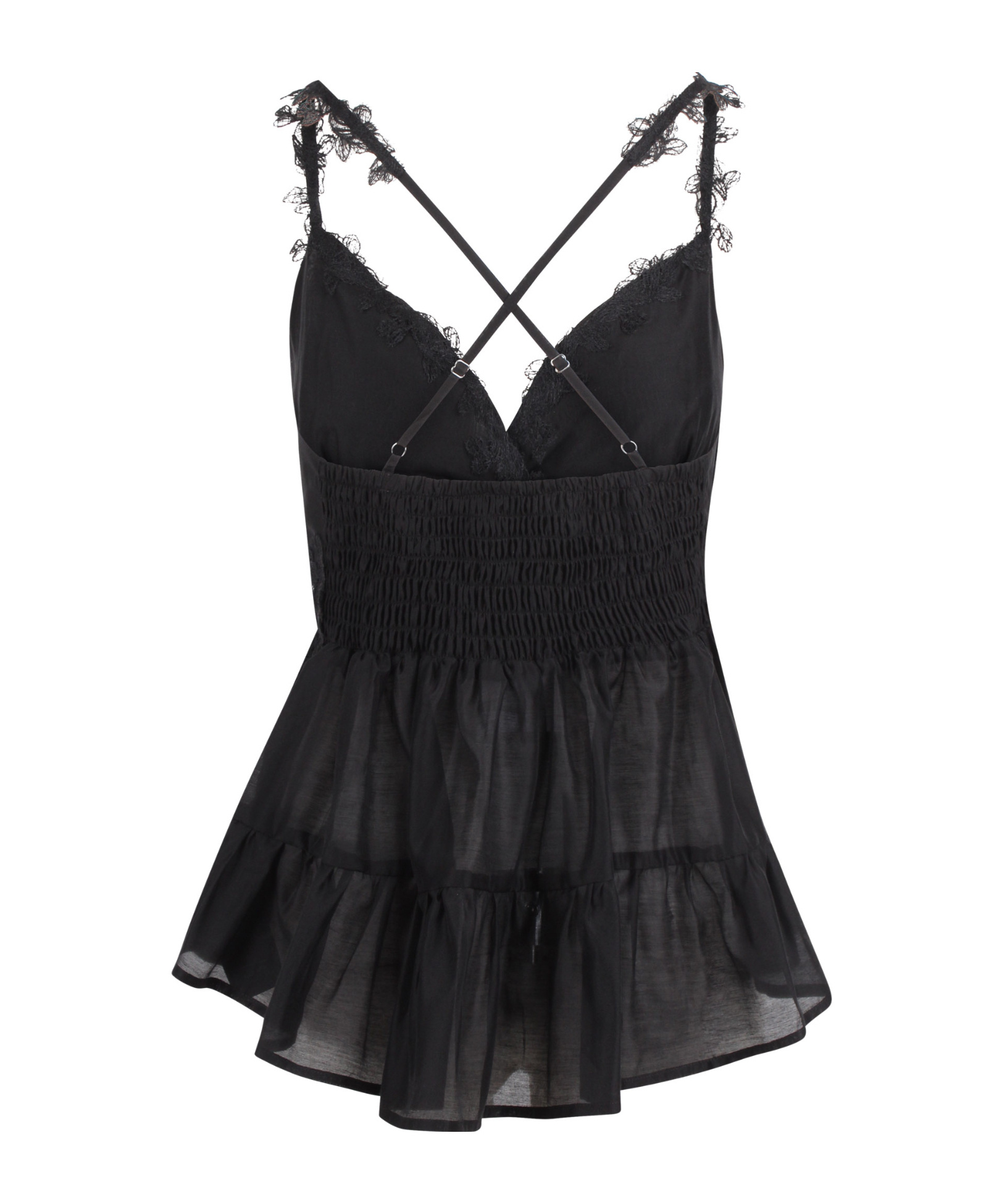 Ermanno Firenze Lace Detail Camisole In Black
