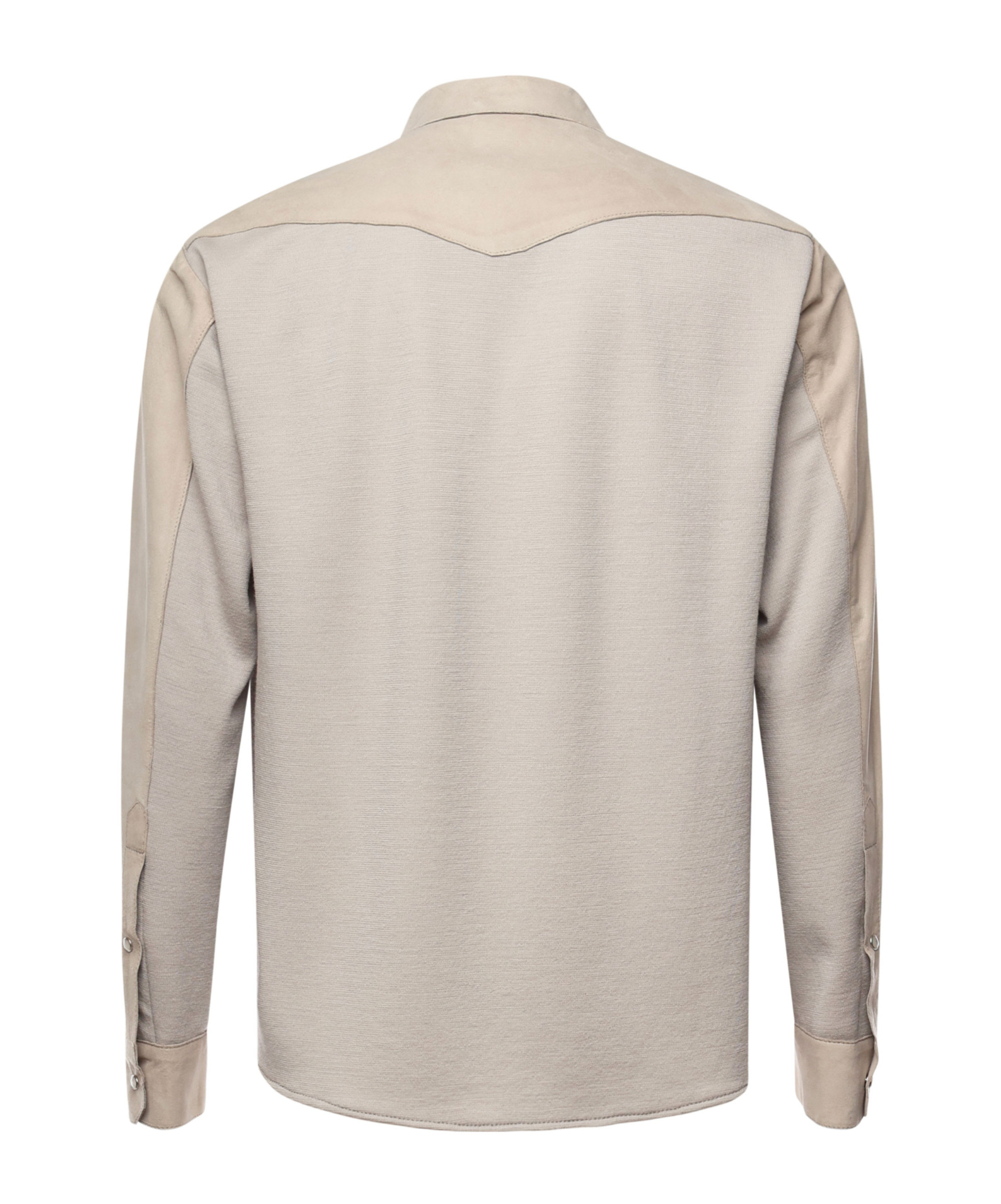 Eleventy Dual-tone Lambskin Shirt With Chest Pockets In Neutral