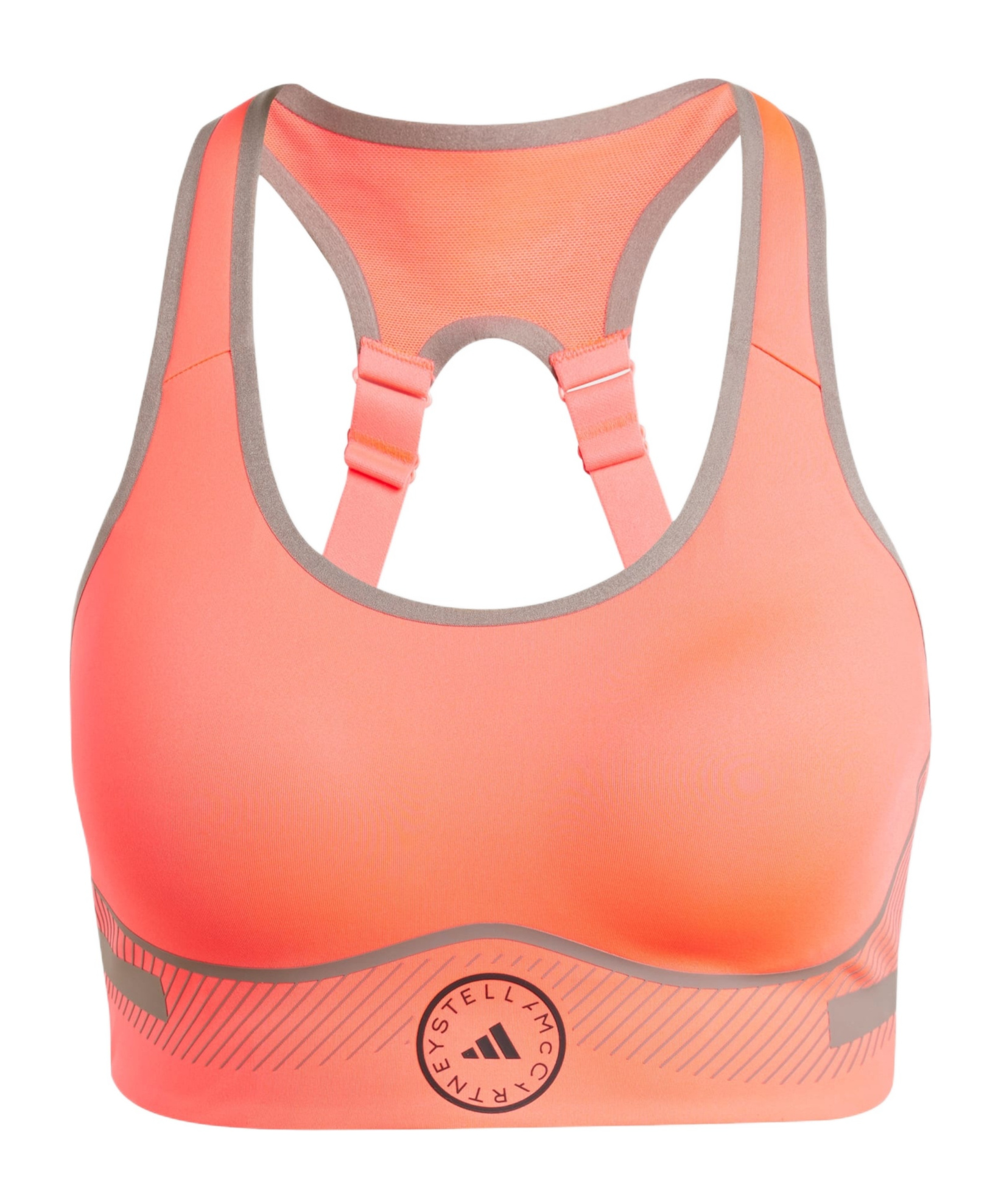 Shop Adidas By Stella Mccartney Logo-print Padded Sports Bra In Pink