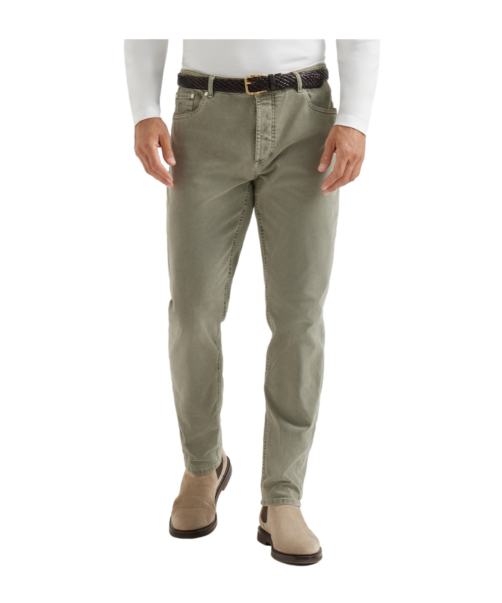 Brunello Cucinelli Straight-leg Cotton-gabardine Cargo Trousers In Multi