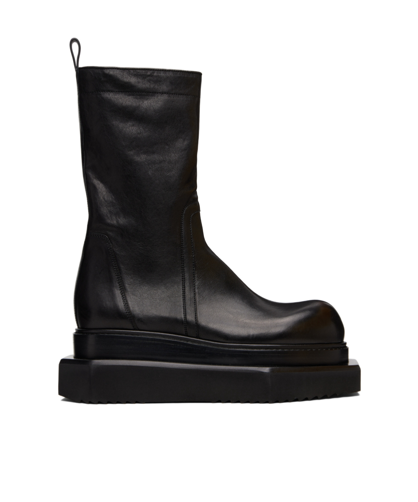 Rick Owens Black Concordians Zipped Turbo Cyclops Boots In Black