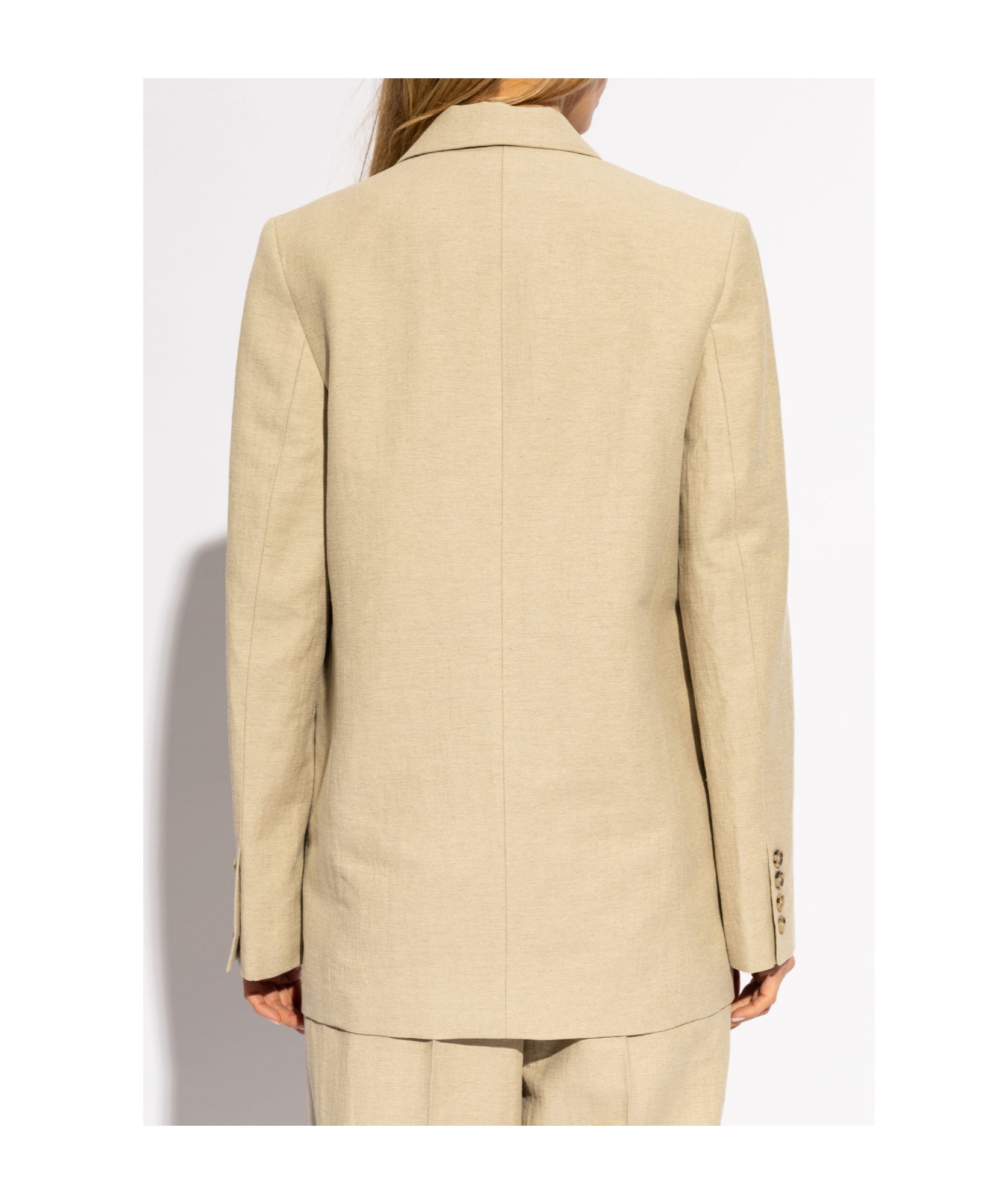 Totême Single-breasted Linen-blend Blazer In Nude