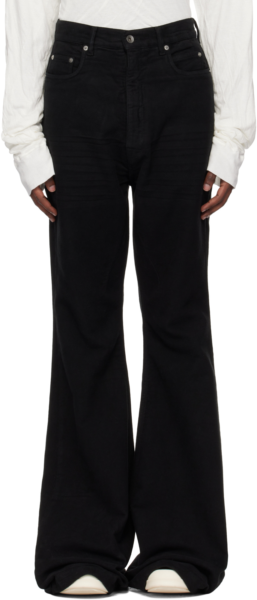 Rick Owens Drkshdw Black Porterville Bolan Bootcut Trousers In Black