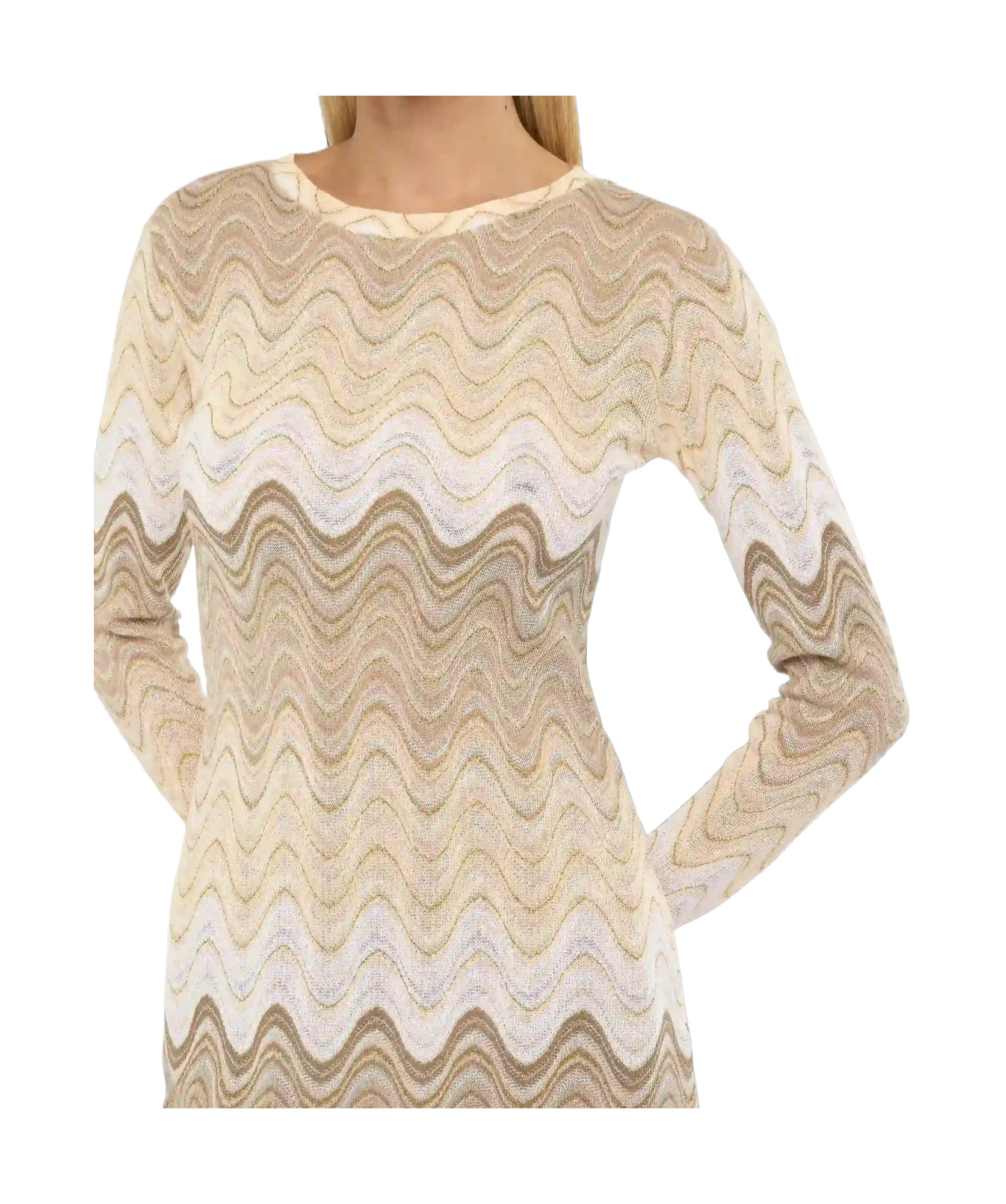 Mc2 Saint Barth Imany Raschel Mini Dress In Gold Hues
