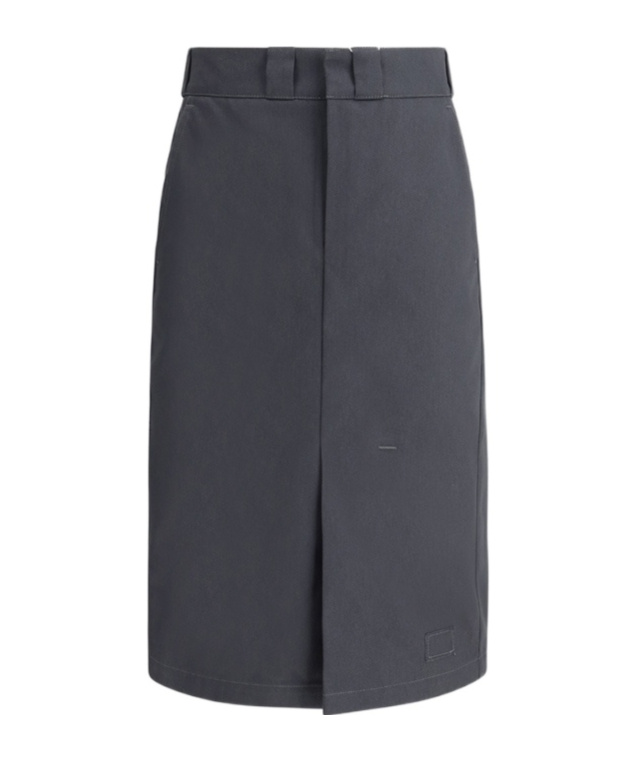 Maison Margiela Womens Anthracite Pleated Multi-pockets Woven-blend Midi Skirt In Black
