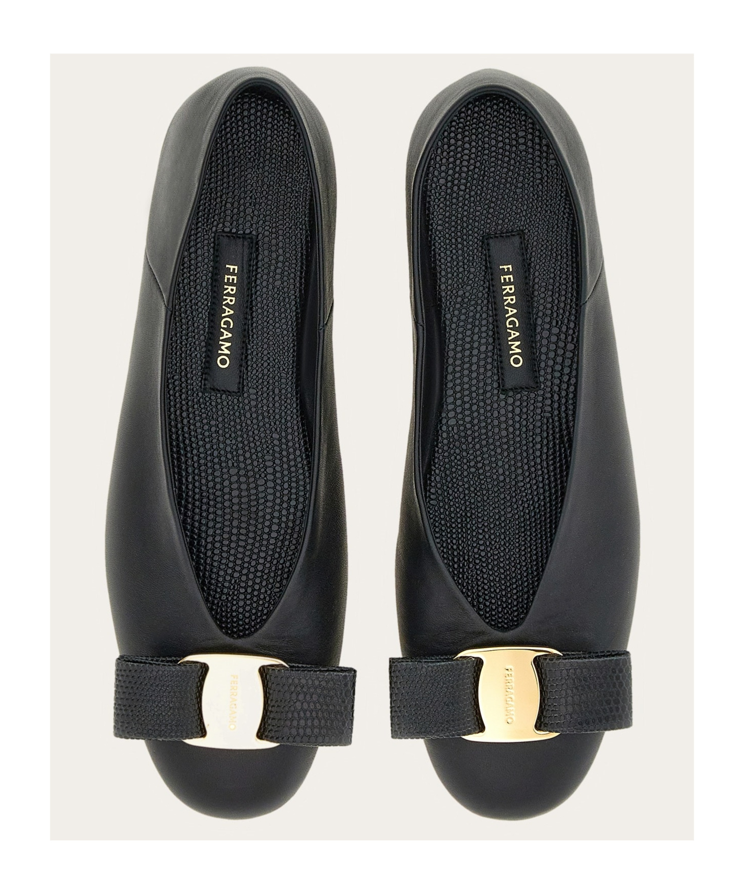 Ferragamo Vara Bow Ballet Flats In Black