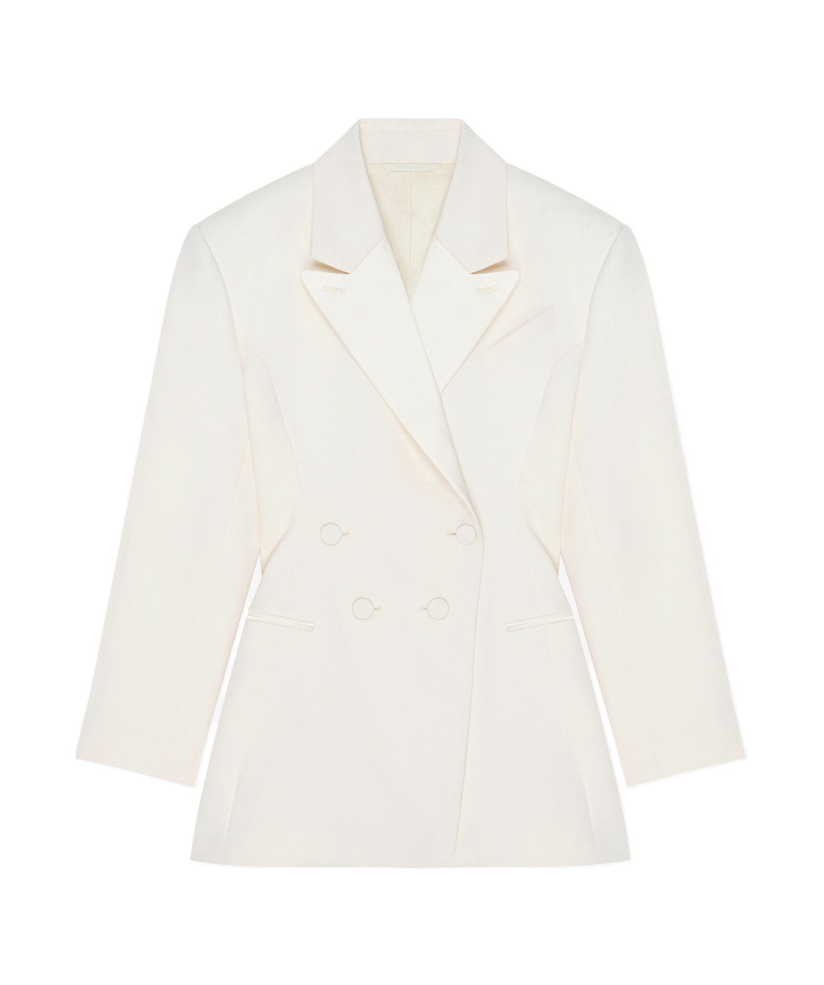 Givenchy Jacket In Wool With Pleated Back In White