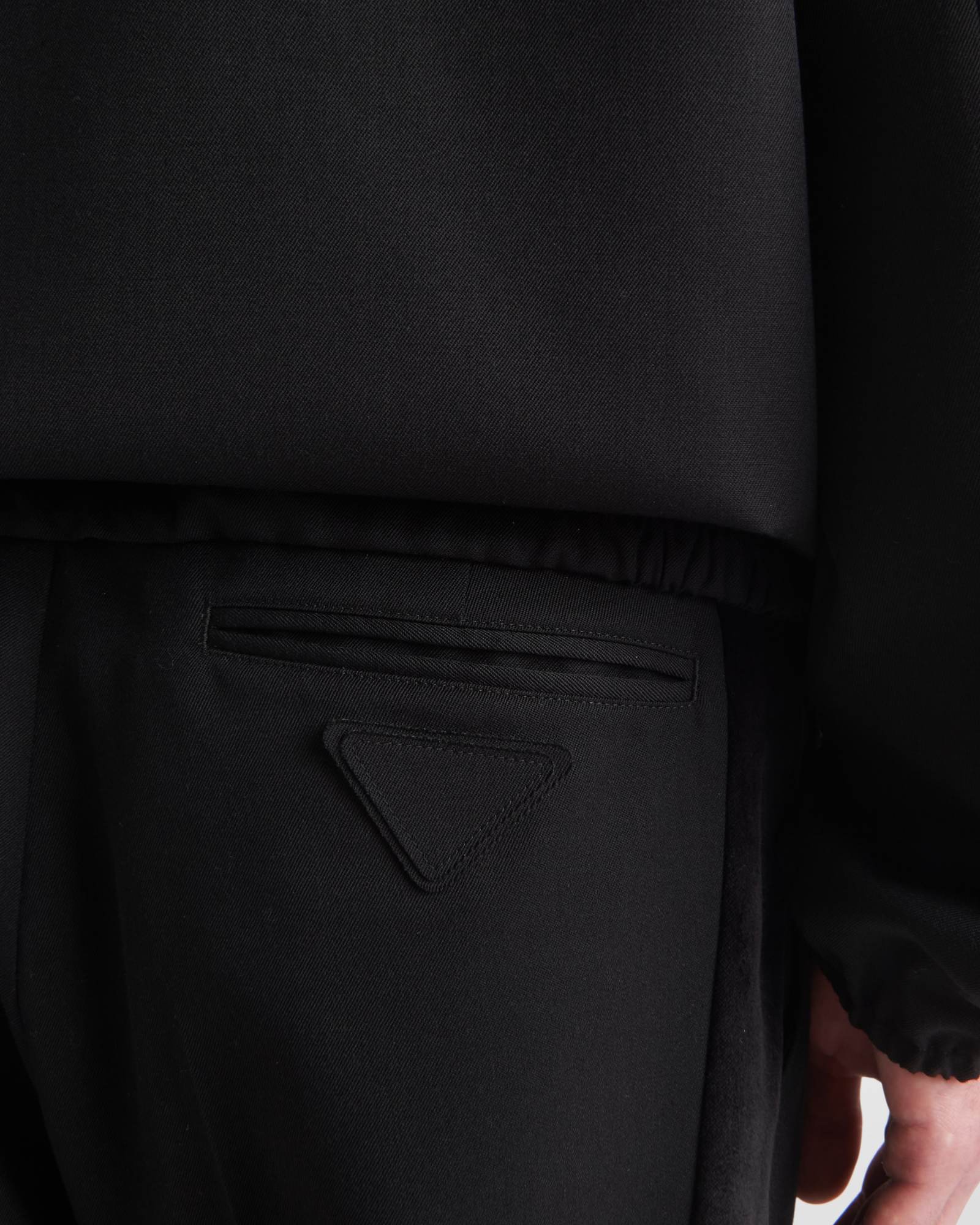Prada Pressed-crease Velvet Tapered Trousers In Black
