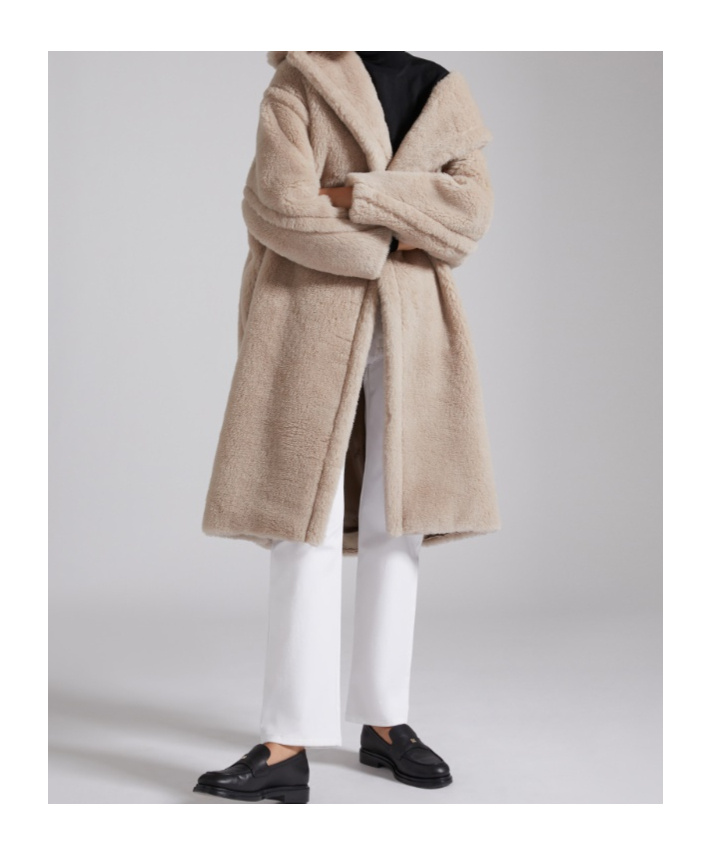 Max Mara Teddy Bear Icon Coat In Nude