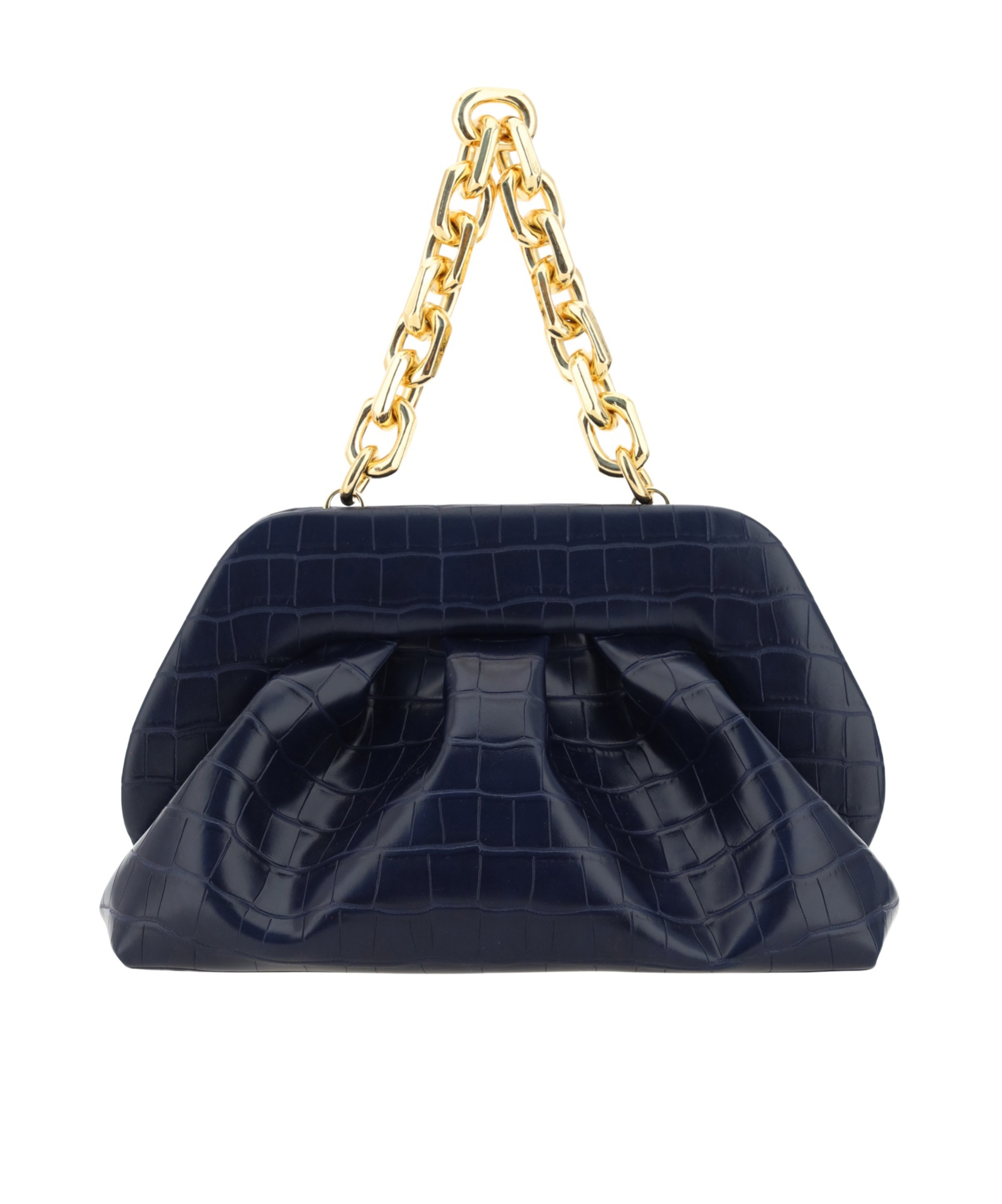 Themoirè Tia Croco Tote Bag In Black