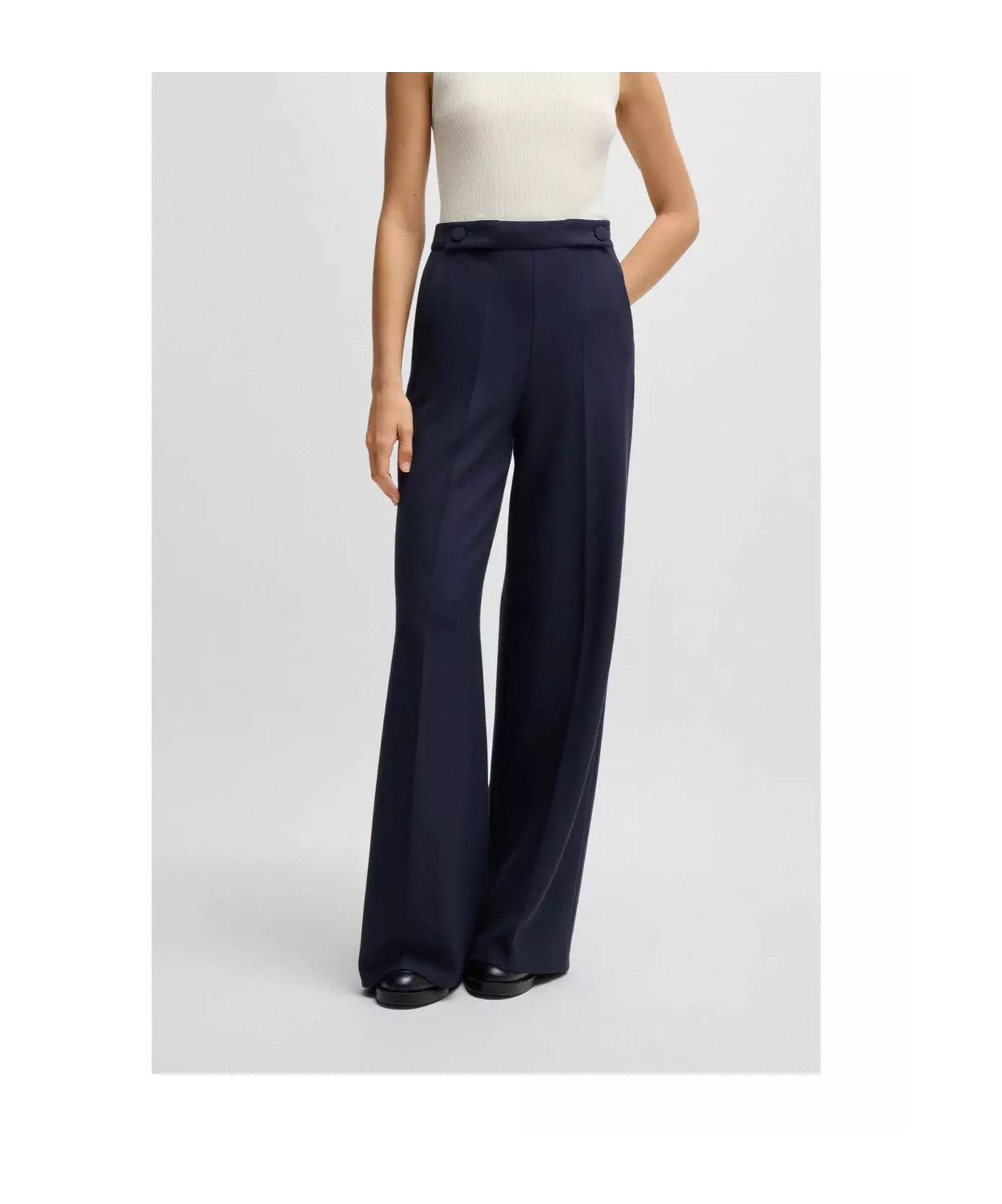 Hugo Boss Belt-loop Suit Pants In Black
