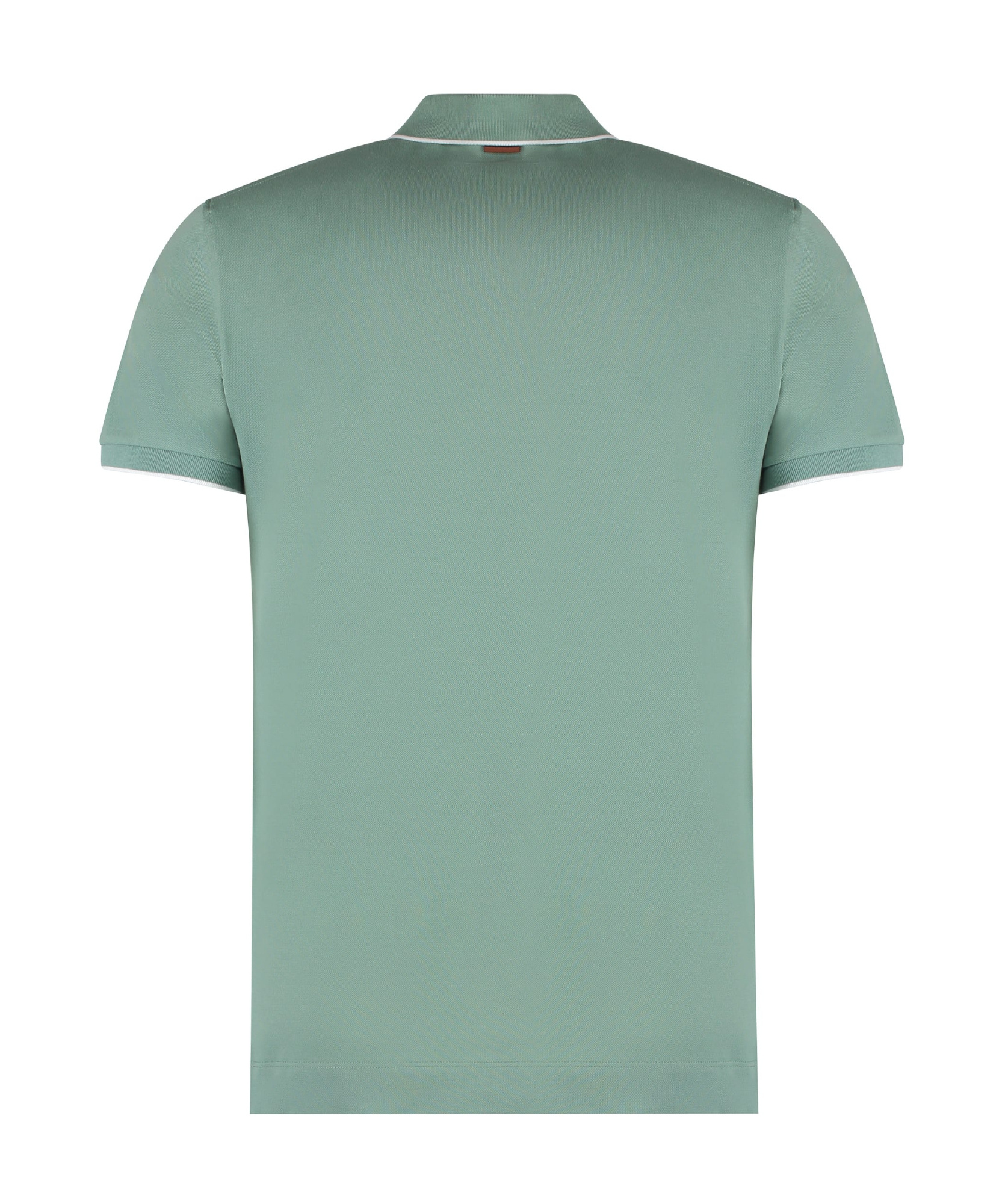 ZEGNA Z ZEGNA STRIPED-EDGE SHORT SLEEVED POLO SHIRT