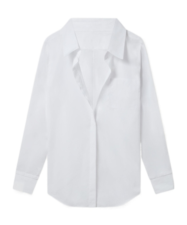 Stella Mccartney Open V-neck Collared Shirt In Burgundy