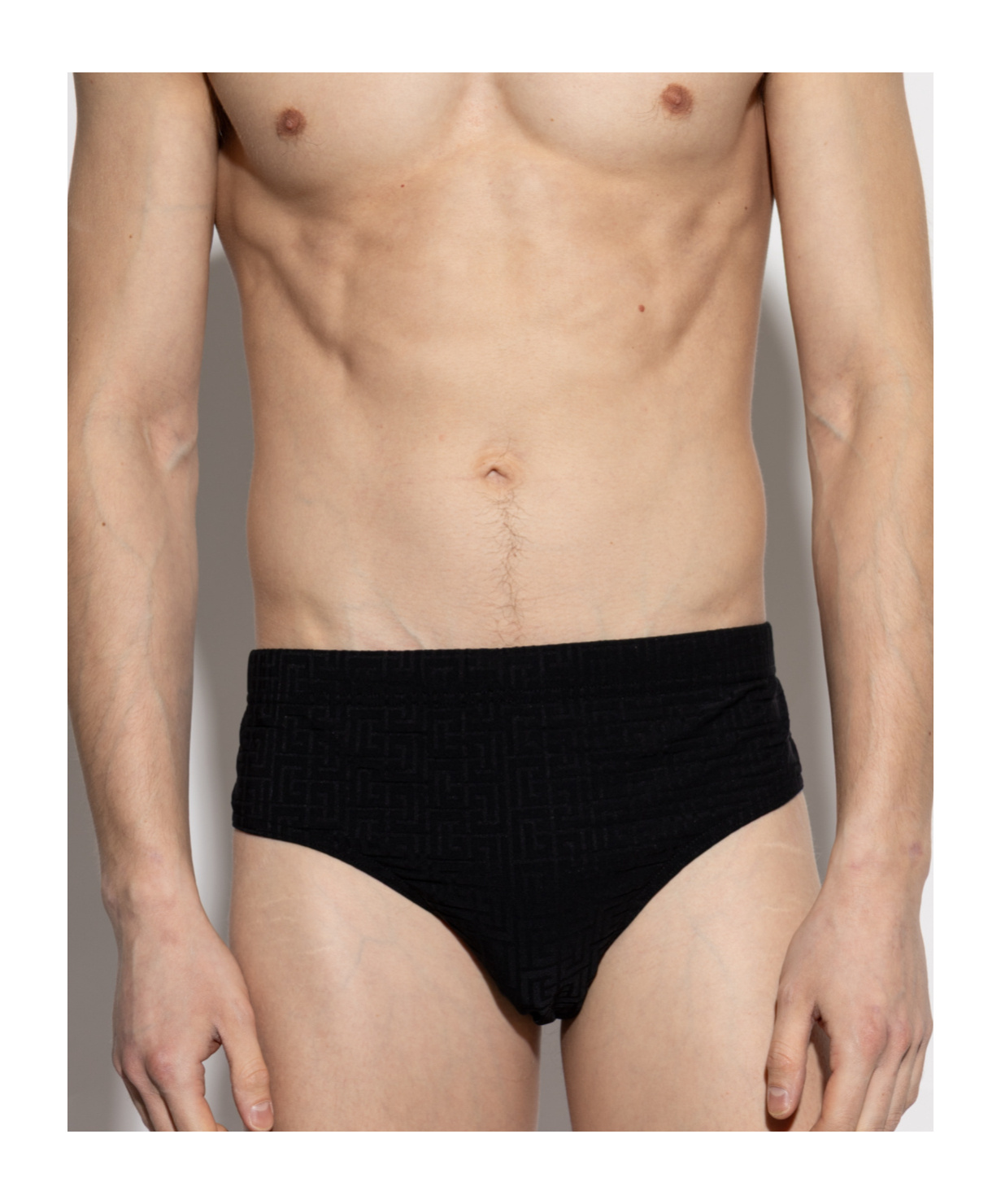 Balmain Elastic Waist Swimming Trunks In Black