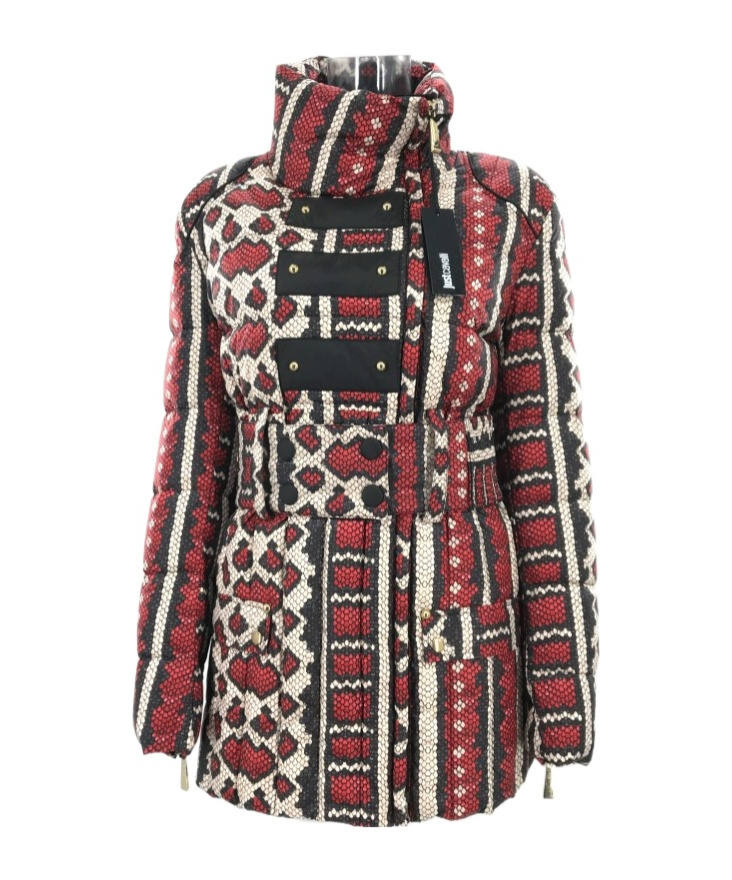 Shop Just Cavalli Jacquard Pattern Coat In Black