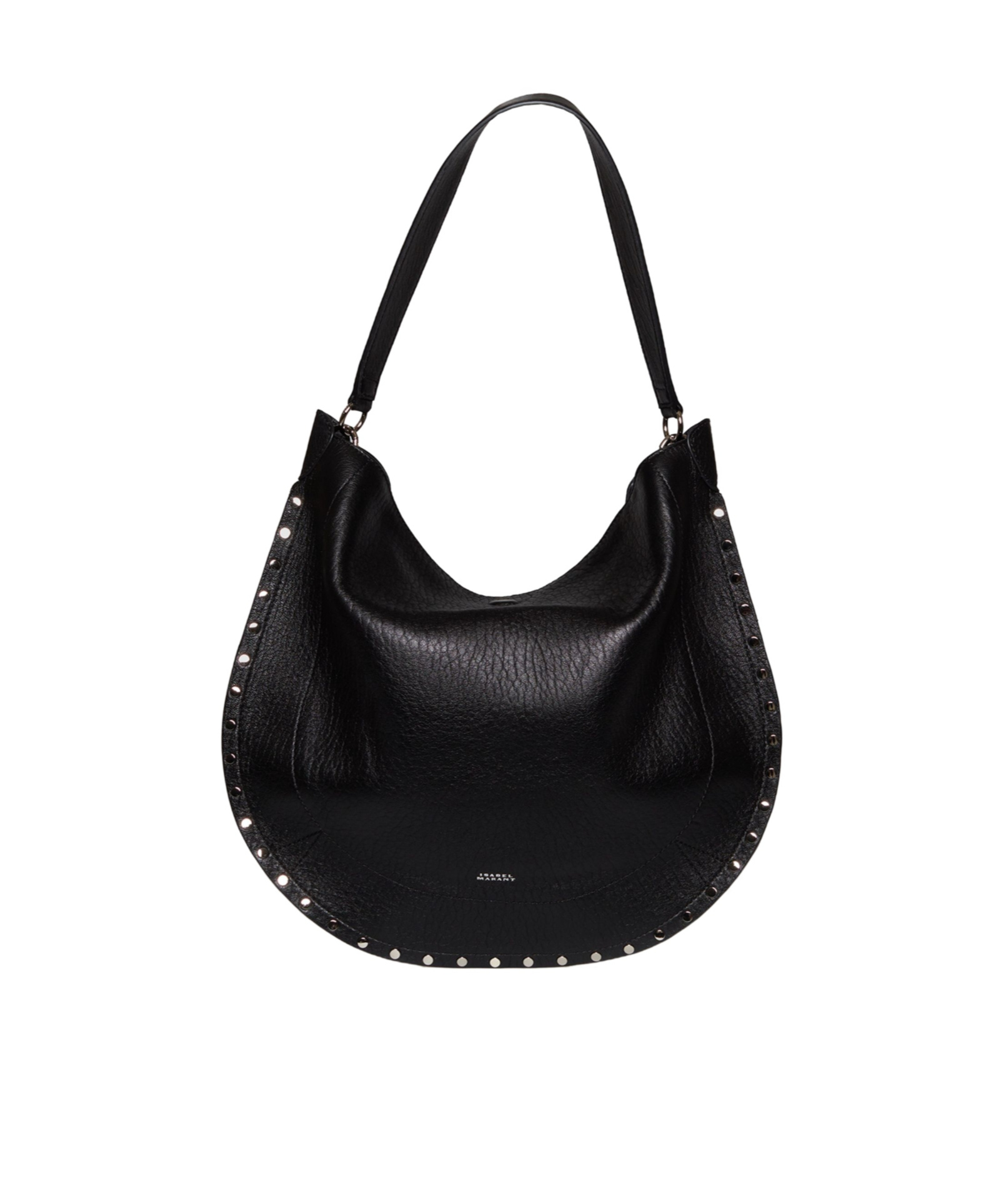 Isabel Marant Oskan Stud Bubble Leather Hobo Bag In Black
