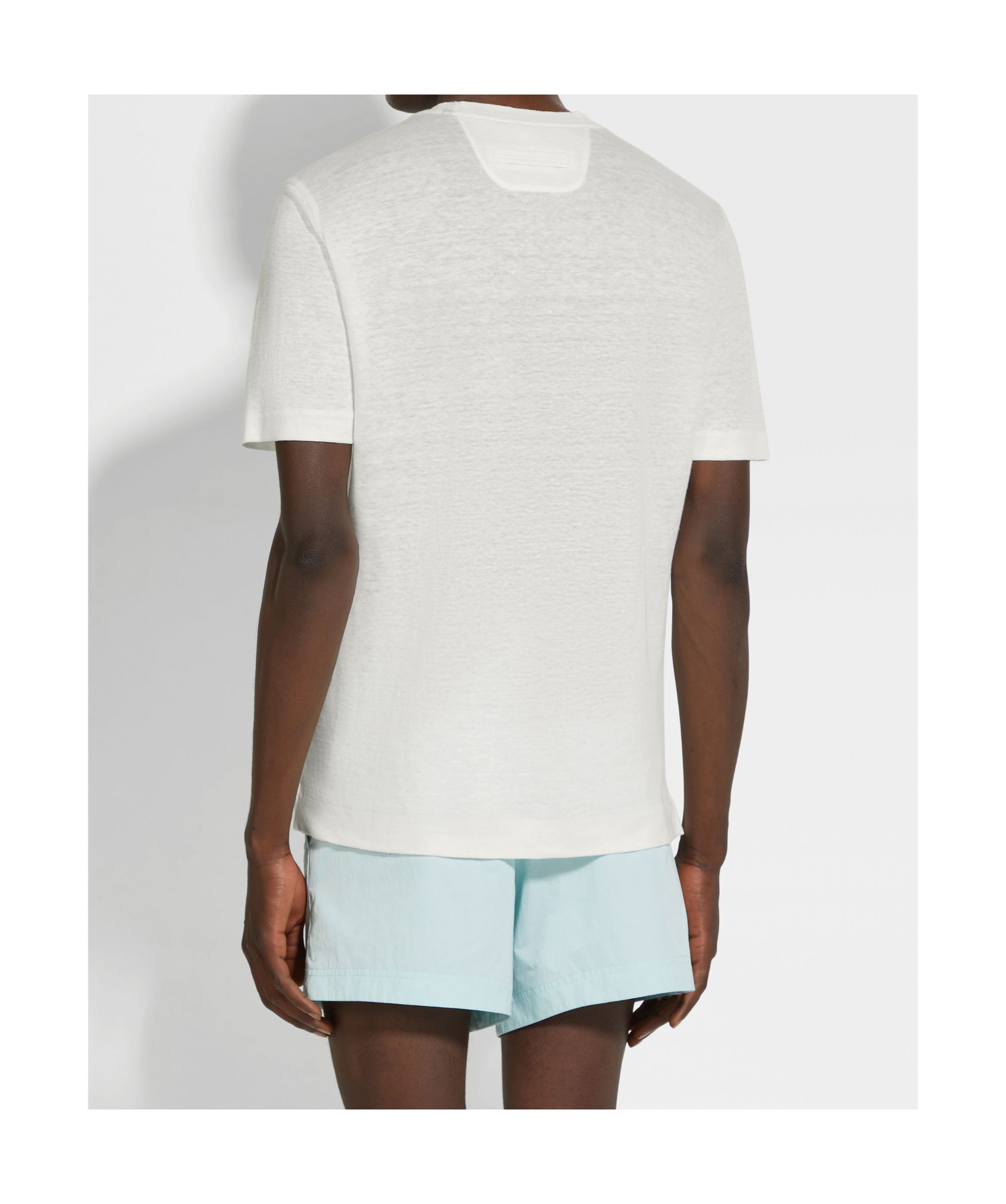 Zegna Short Sleeve Linen T-shirt In Neutral