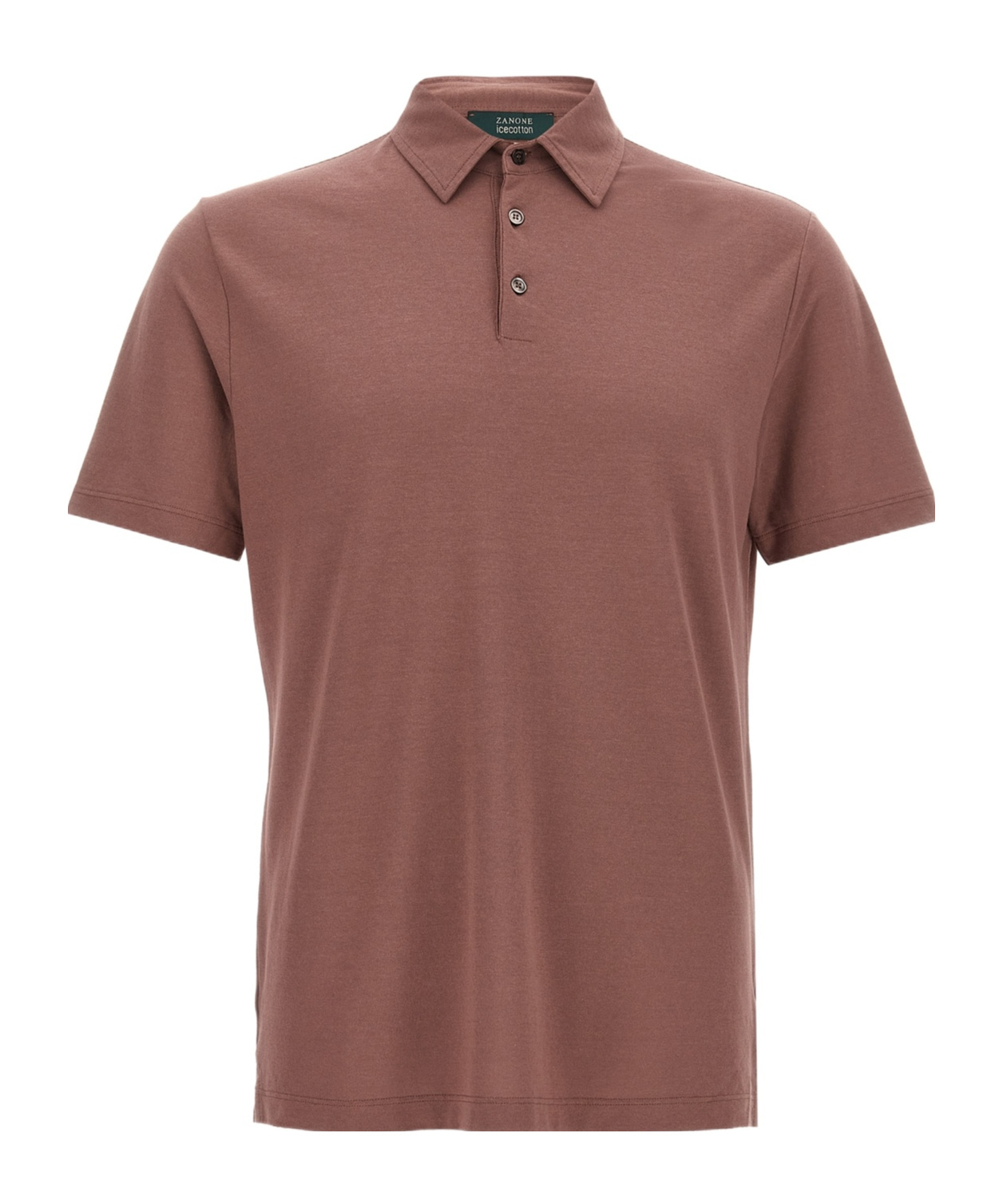 Zanone 'ice Cotton' Polo Shirt In Brown