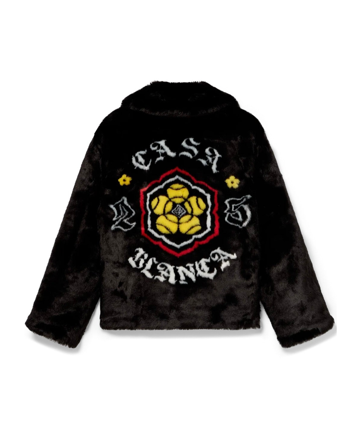 Casablanca Faux Fur Zipper Casual Jacket In Black