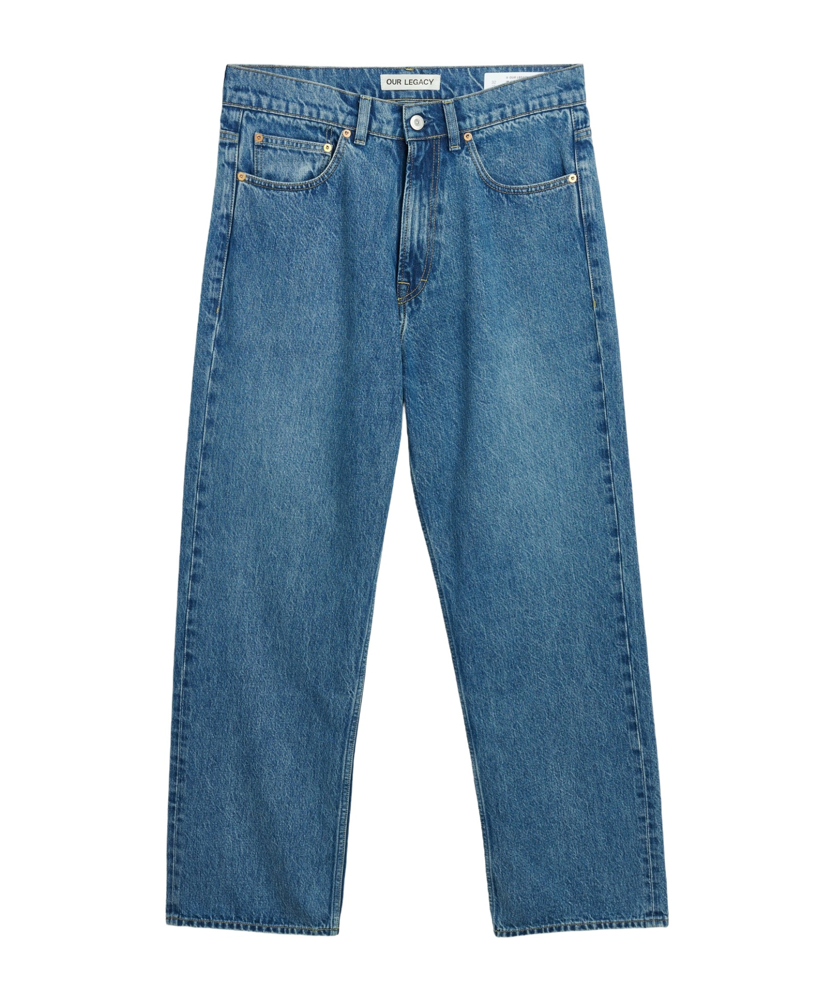Our Legacy Third Cut Logo-patch Jeans In Blue