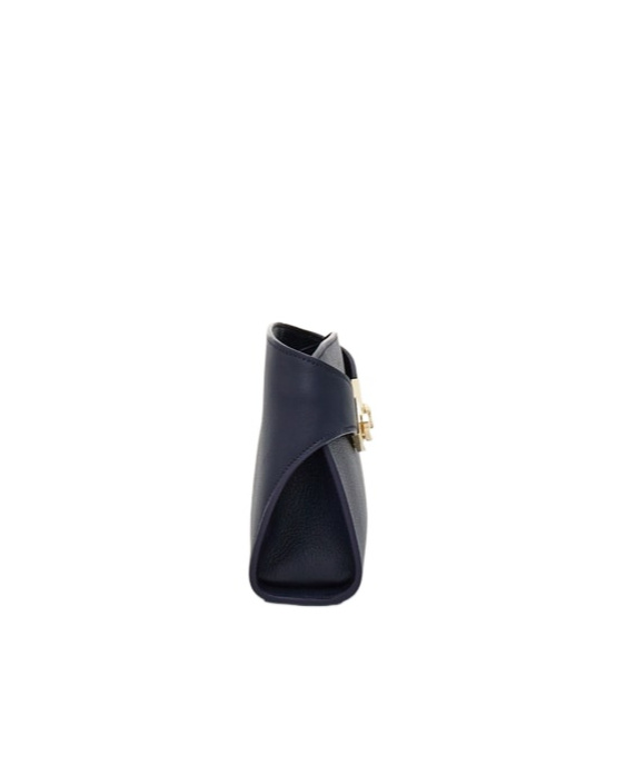 Ferragamo Structured Silhouette Top Handle Gold-tone Hardware In Blue