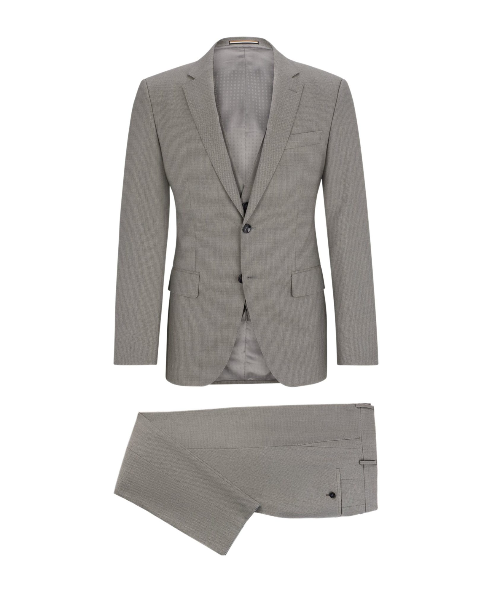 Hugo Boss Long-sleeved Suit In Gray