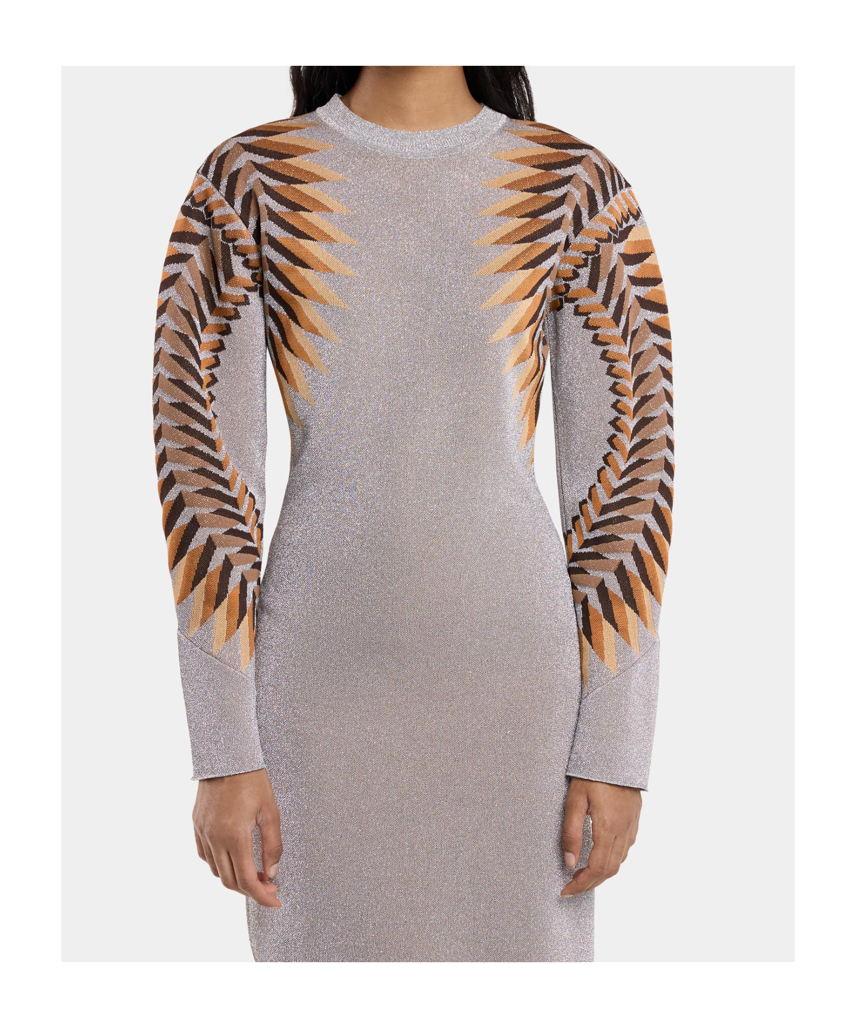 Rabanne Intarsia Metallic-knit Maxi Dress In Gray