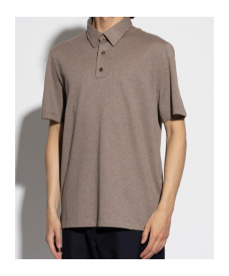 Brioni Short-sleeved Polo Shirt In Brown