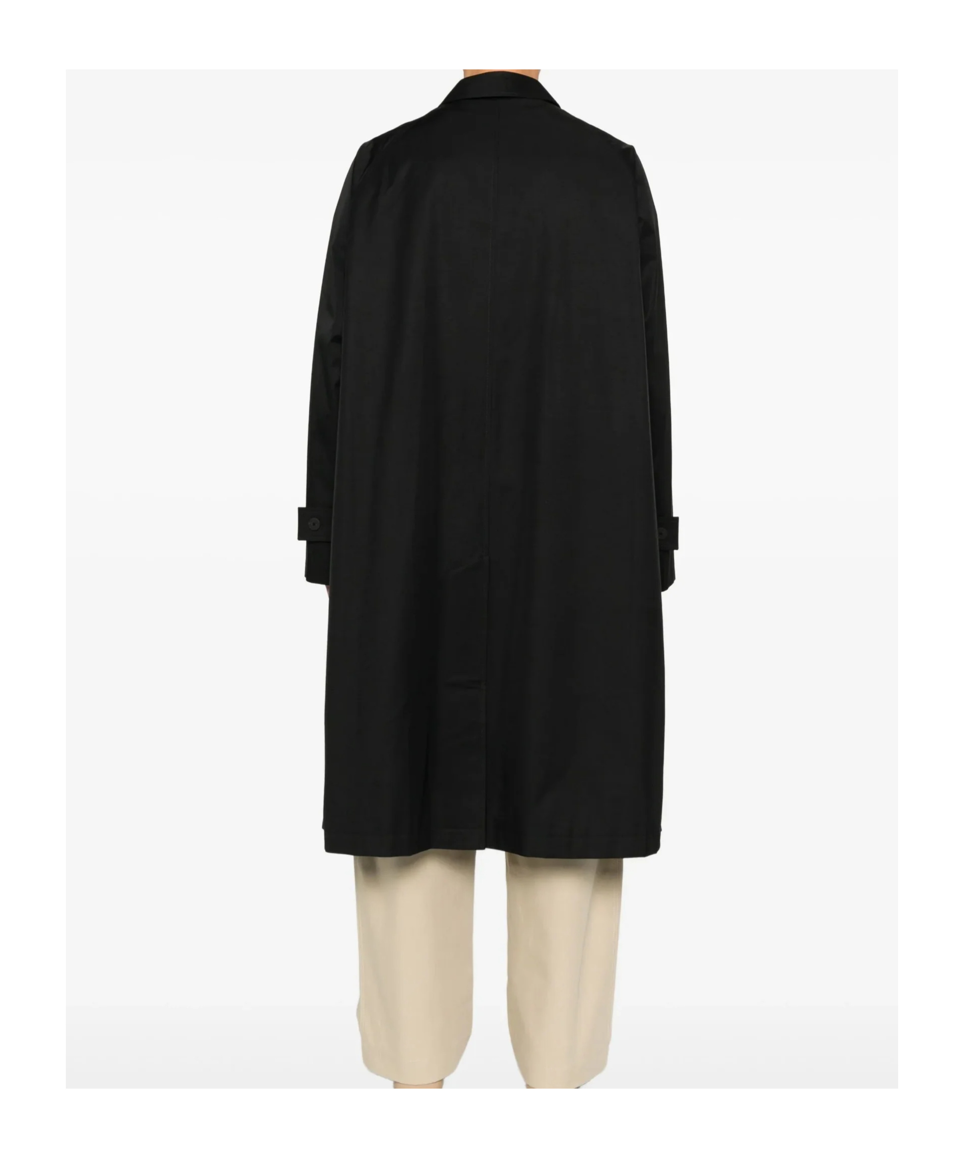 Studio Nicholson Long Wool Blend Coat With Side Pockets In Black