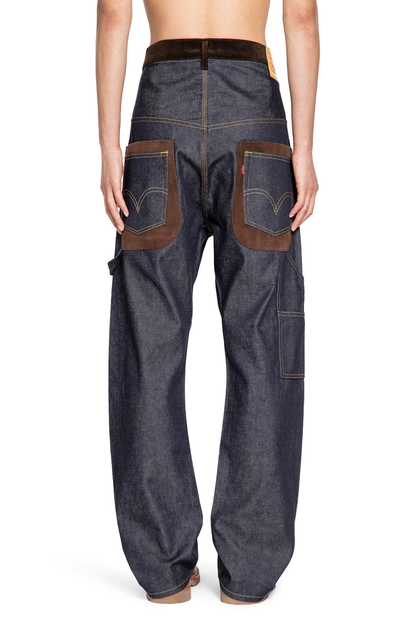 Junya Watanabe Belt Loop Denim Trousers In Black