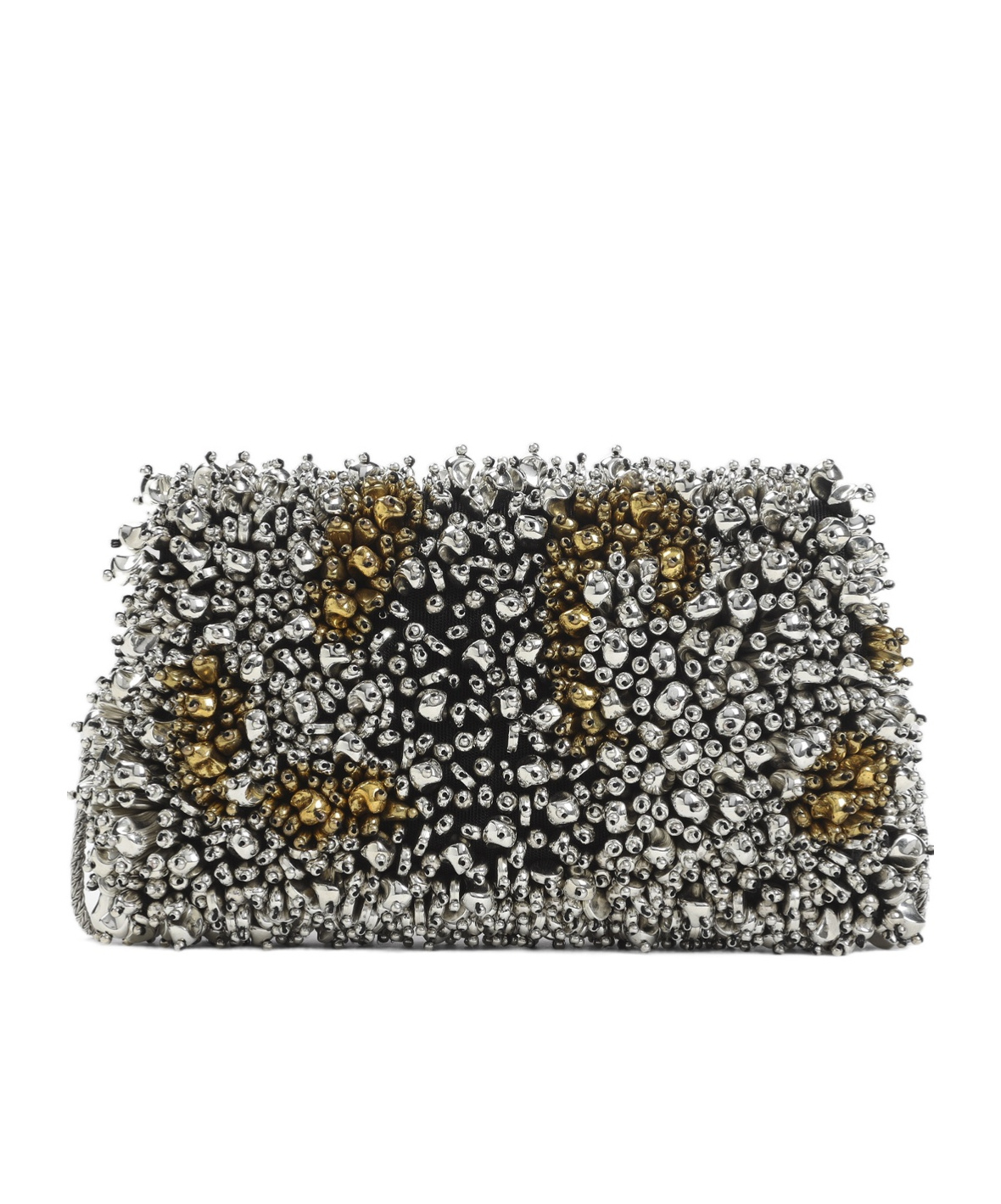 Dries Van Noten Small Embroidered Envelope Clutch In Silver