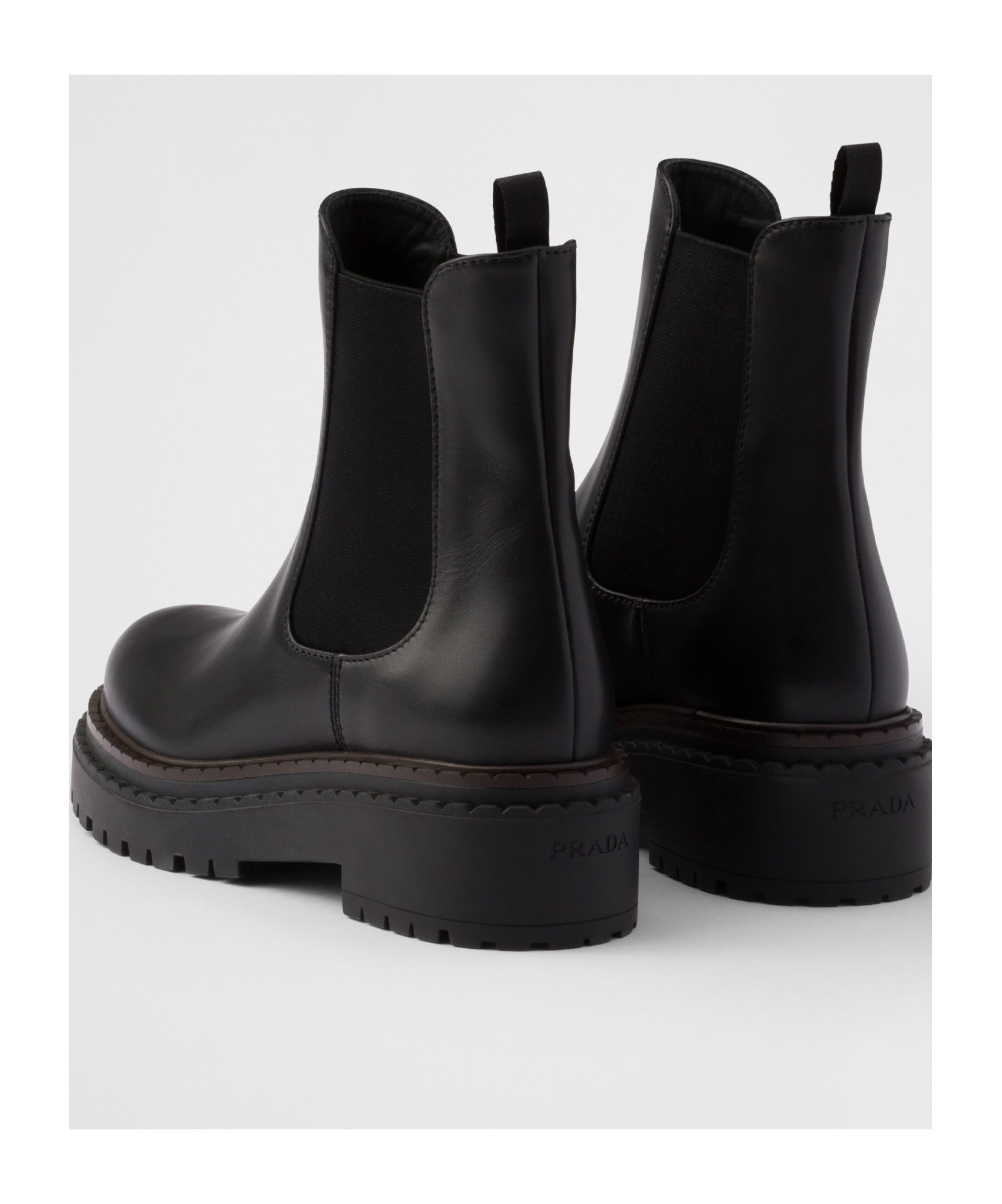Prada Logo Details Chelsea Boots In Black