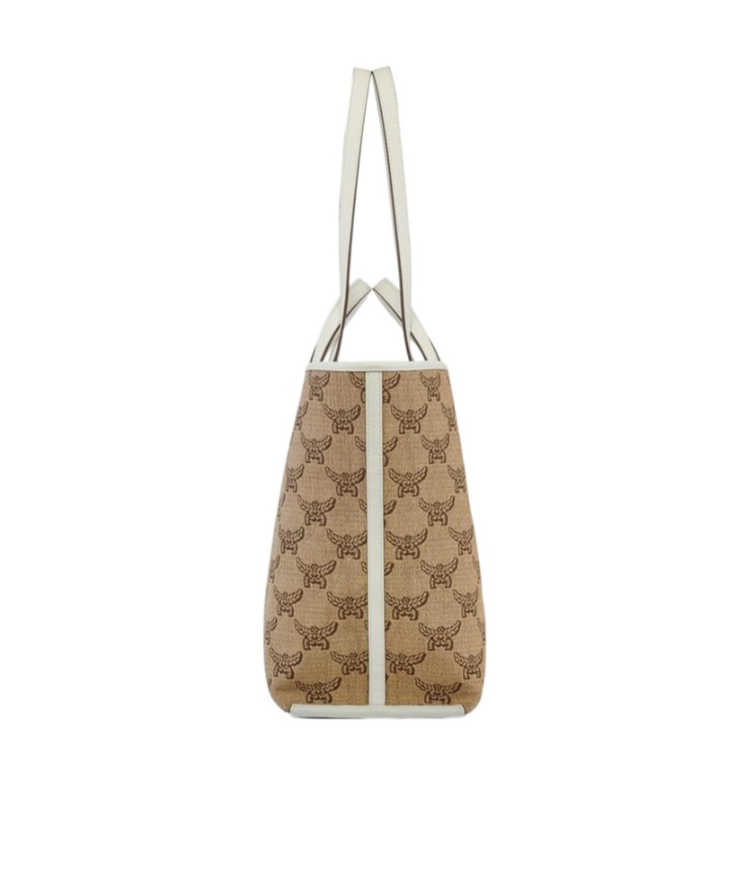 Mcm Himmel Medium Visetos Leather Tote Bag In Green