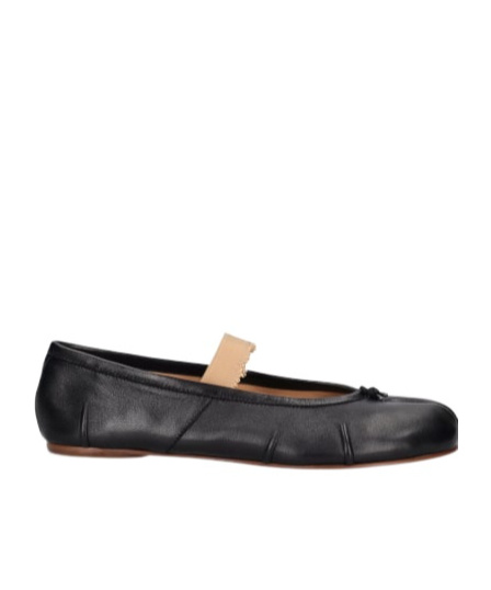 Maison Margiela Lamb Leather Ballerinas With Delicate Instep Strap