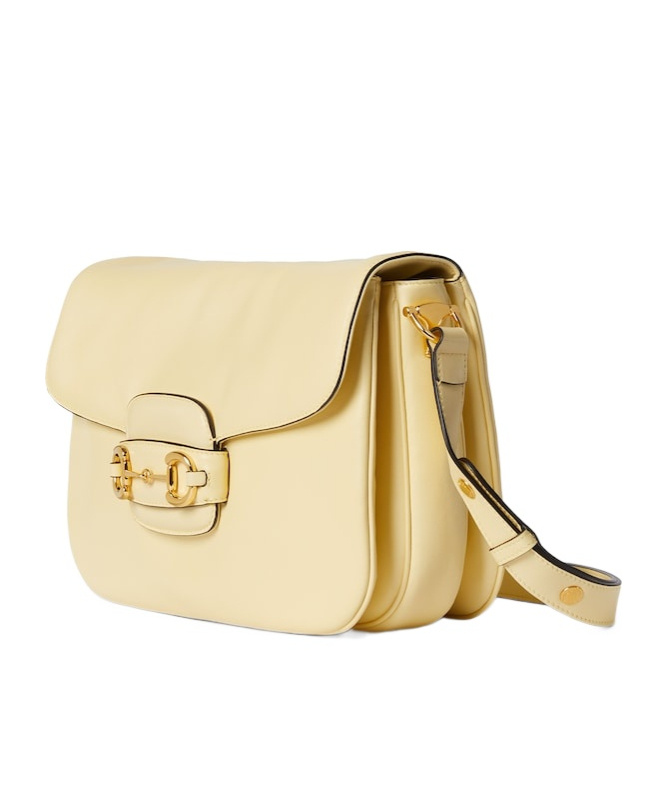 Gucci Horsebit 1955 Aura Medium Shoulder Bag In Yellow
